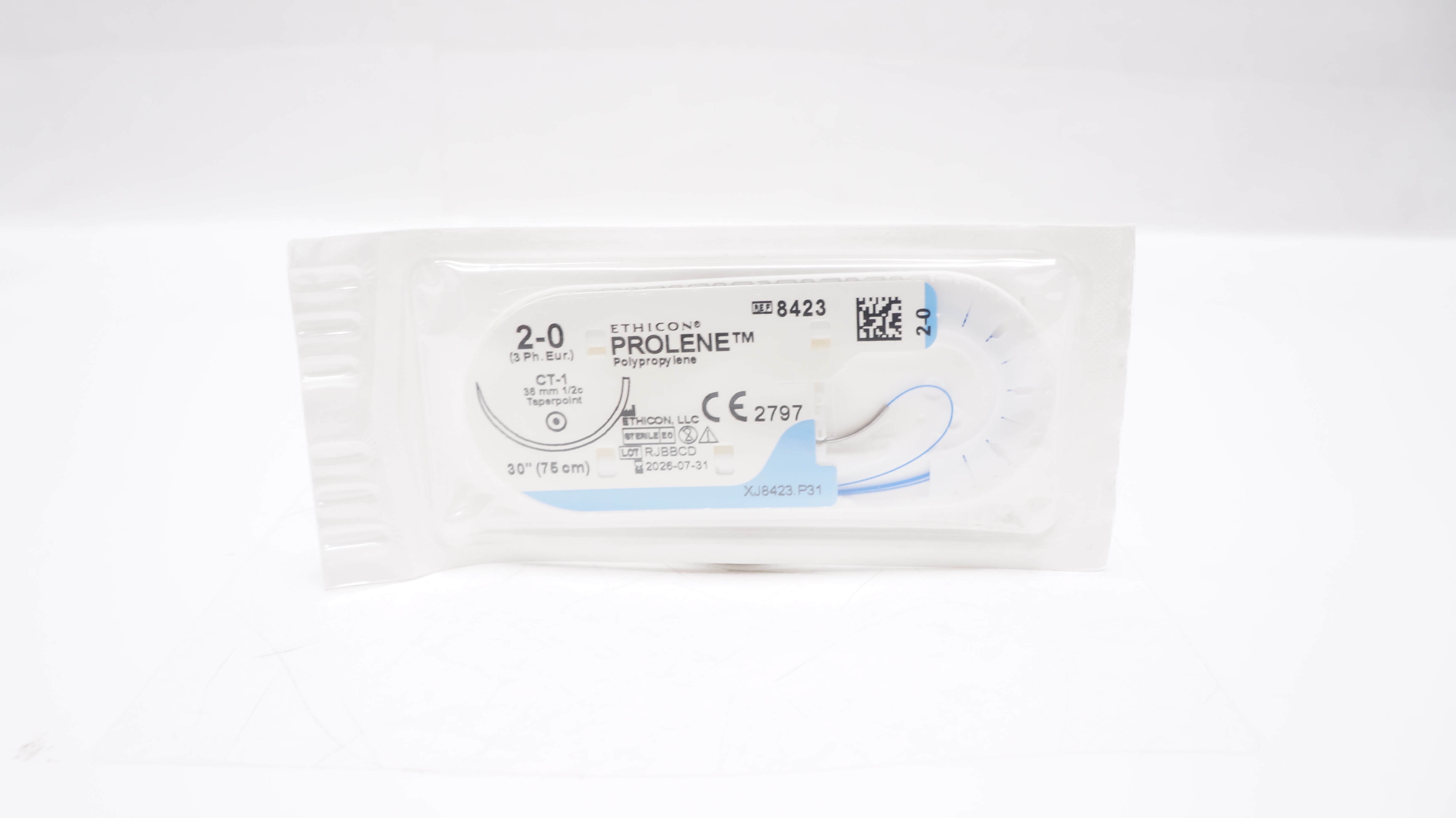 Ethicon 8423 2-0 PROLENE Polypropylene Stre CT-1 36mm 1/2c Taperpoint, 30inch