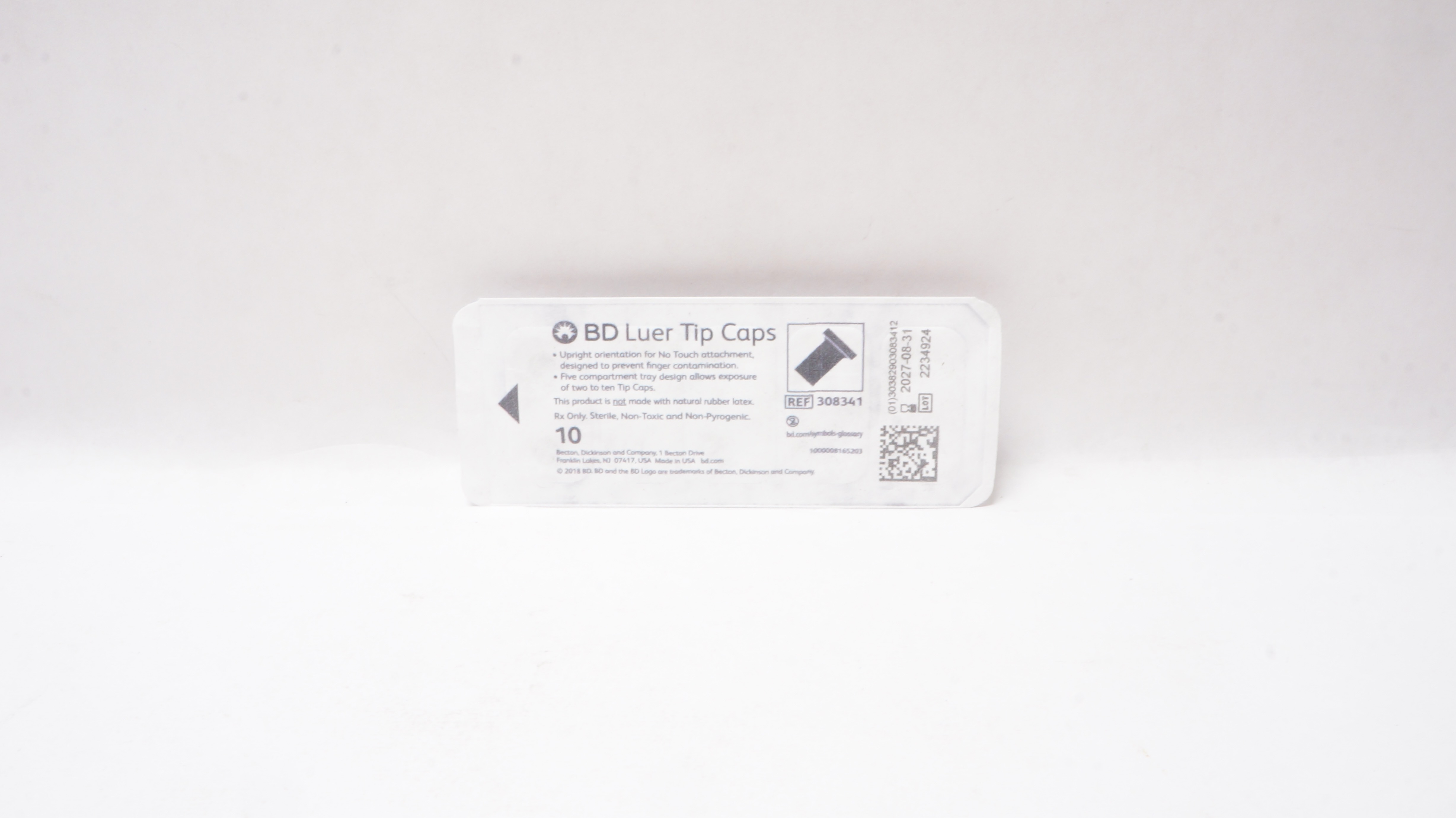 BD 308341 Luer Tip Caps - Pack of 10