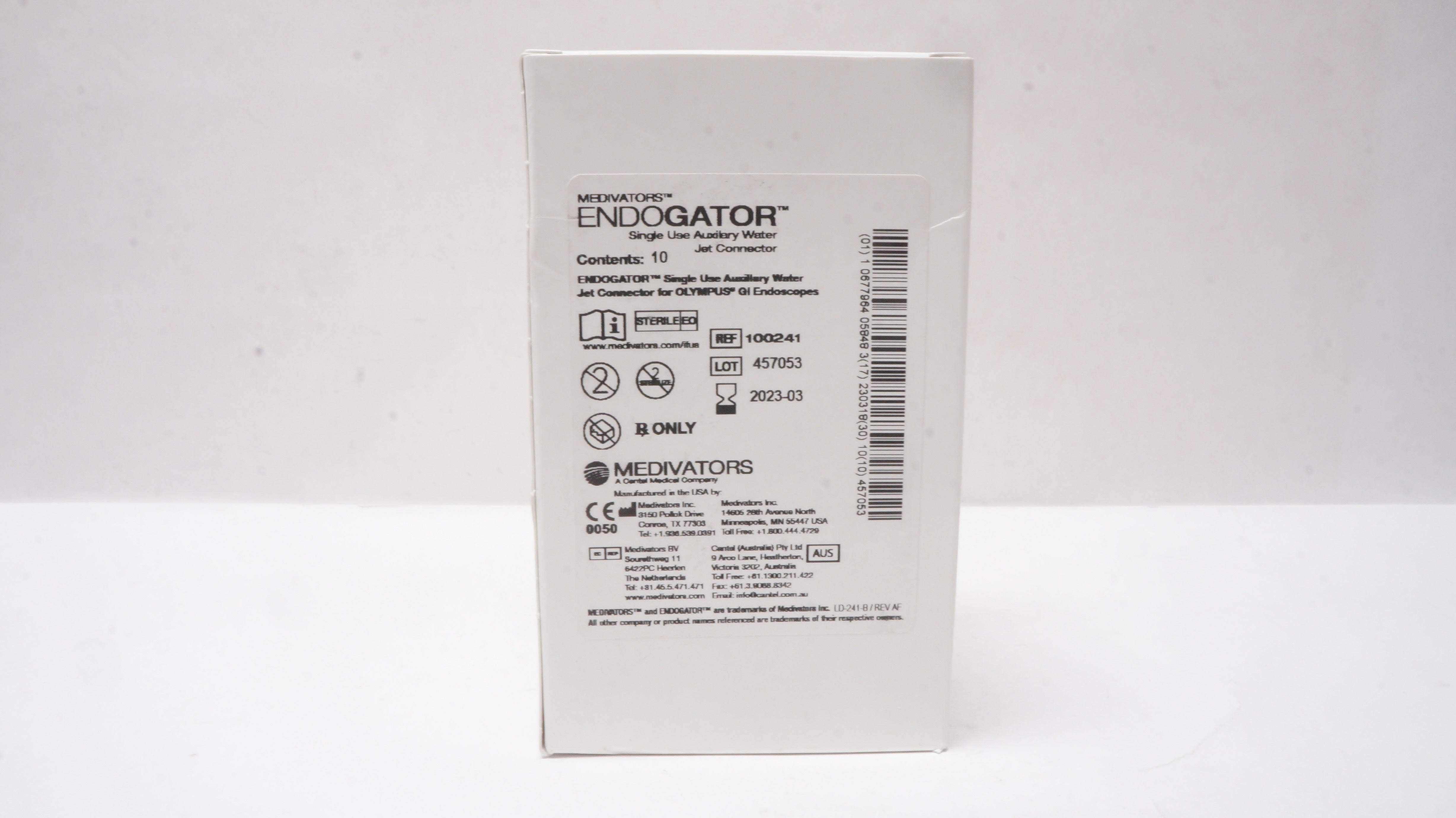 Medivators 100241 Endogator Auxilary Water Jet Connector (x) - Box of 10
