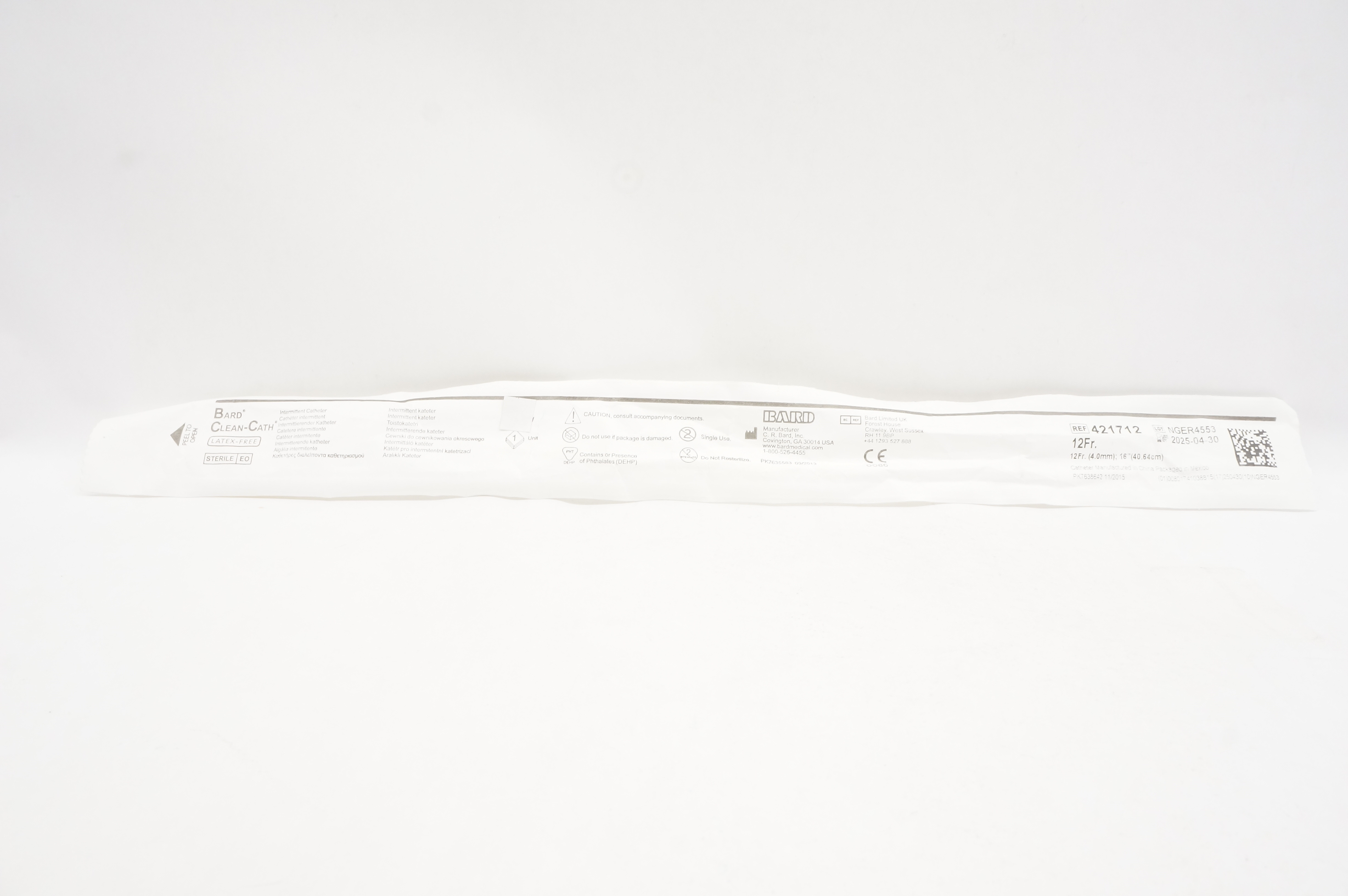 Bard 421712 Clean-Cath Intermittent Cath. 12Fr x 16 inch