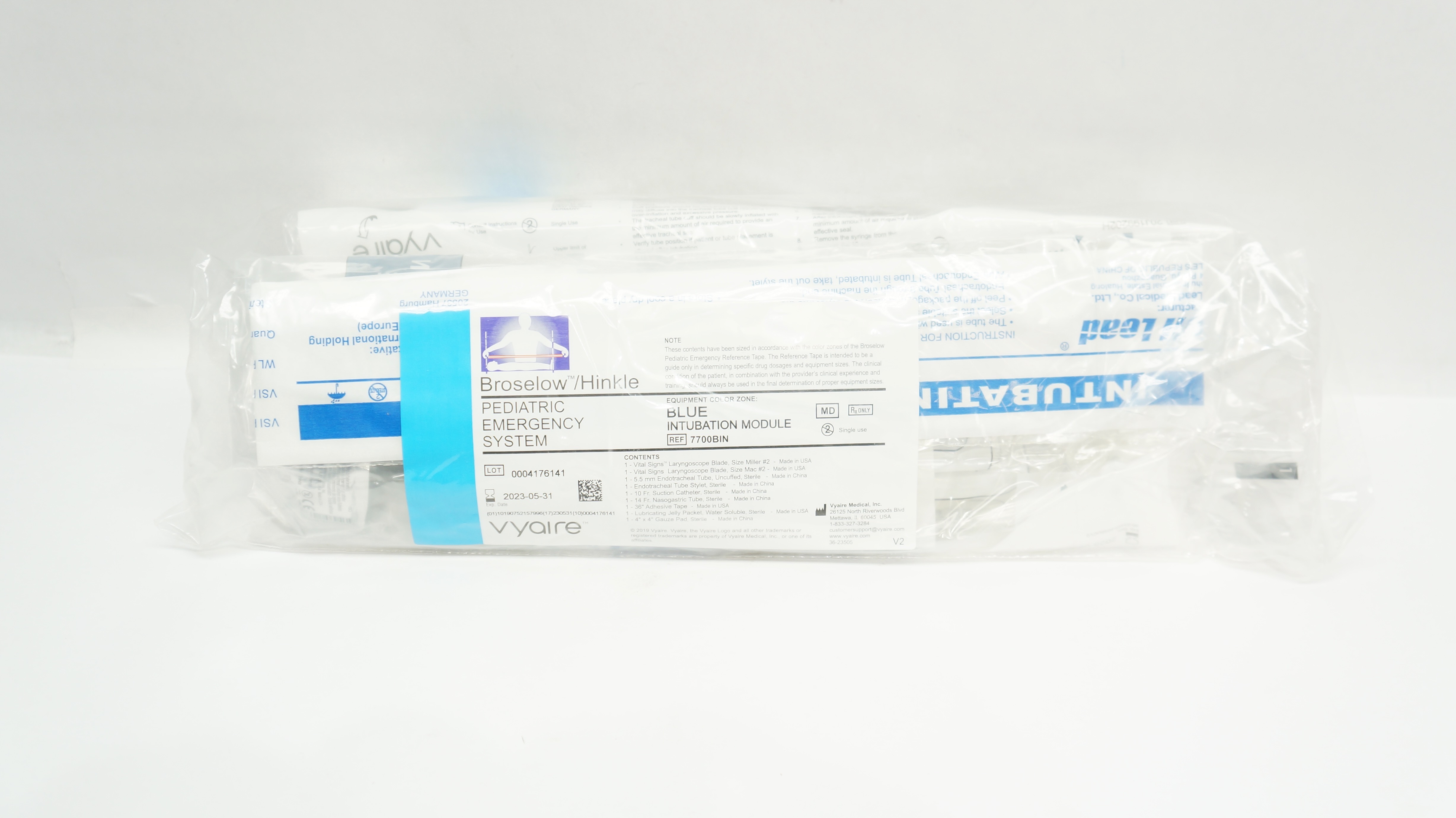 Vyaire 7700BIN Broselow/Hinkle Pediatric Emergency System Intubation Module (x)