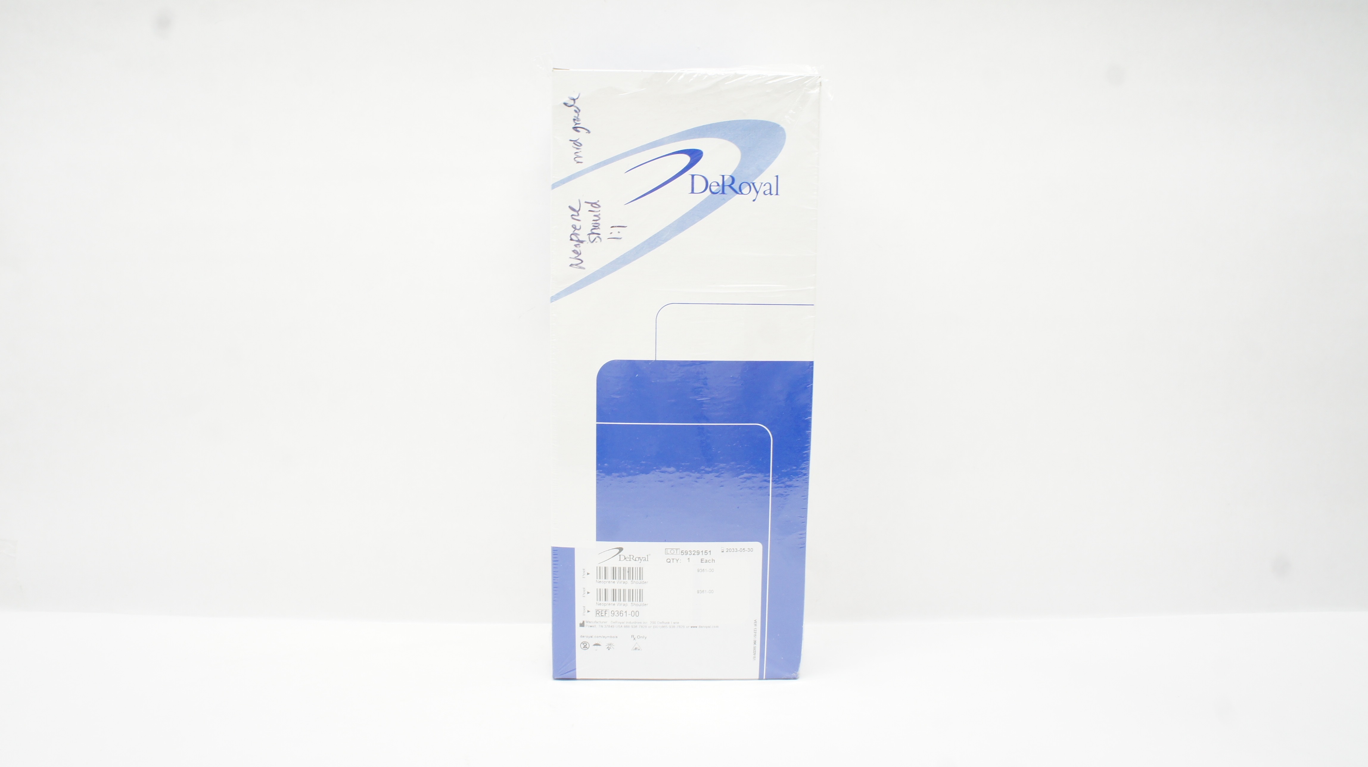 DeRoyal 9361-00 Neoprene Wrap,Shoulder W/2 Cold/Hot Packs