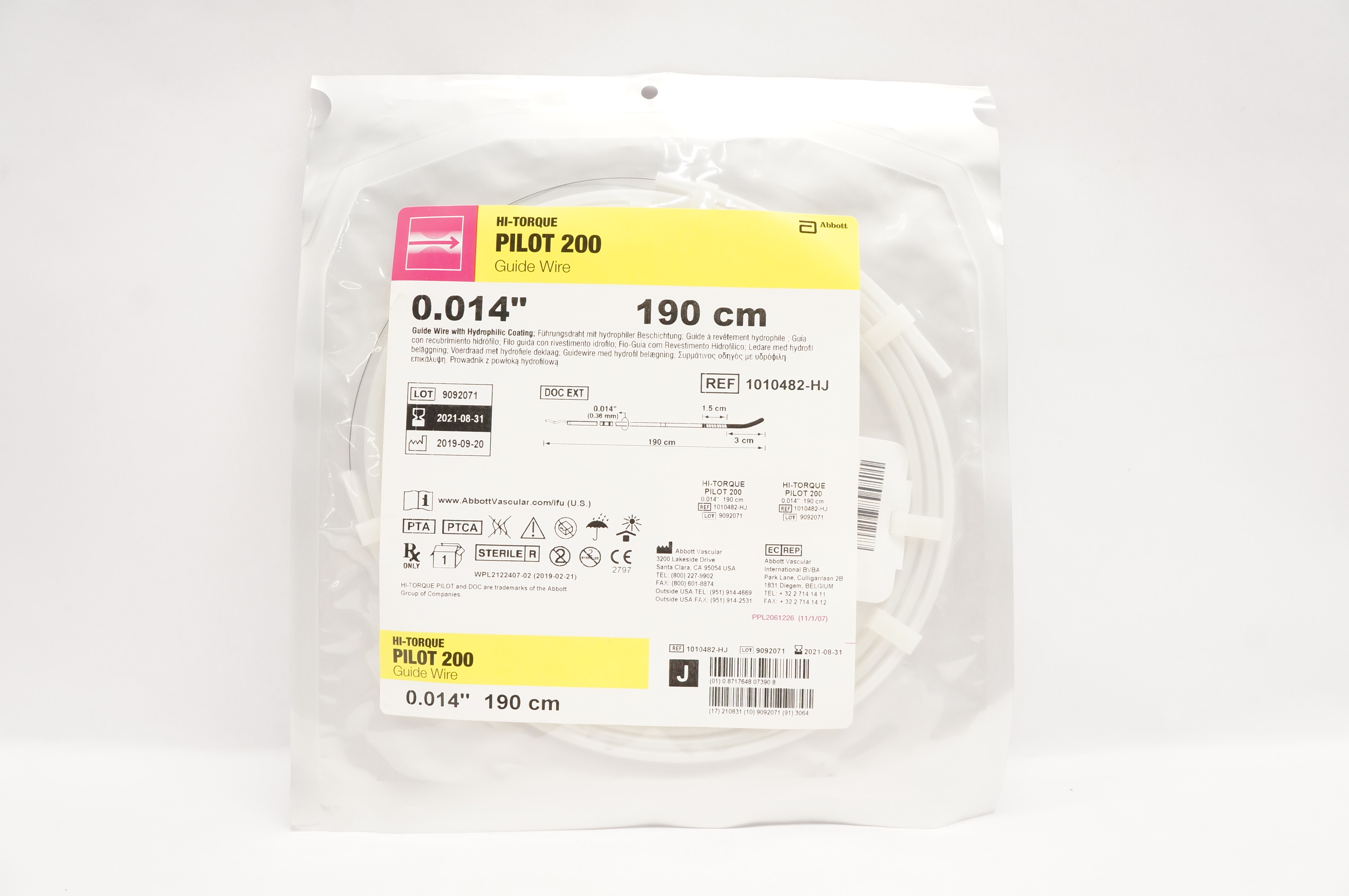 Abbott 1010482-HJ Hi-Torque Pilot 200 Guide Wire 0.014inch x 190cm (x)