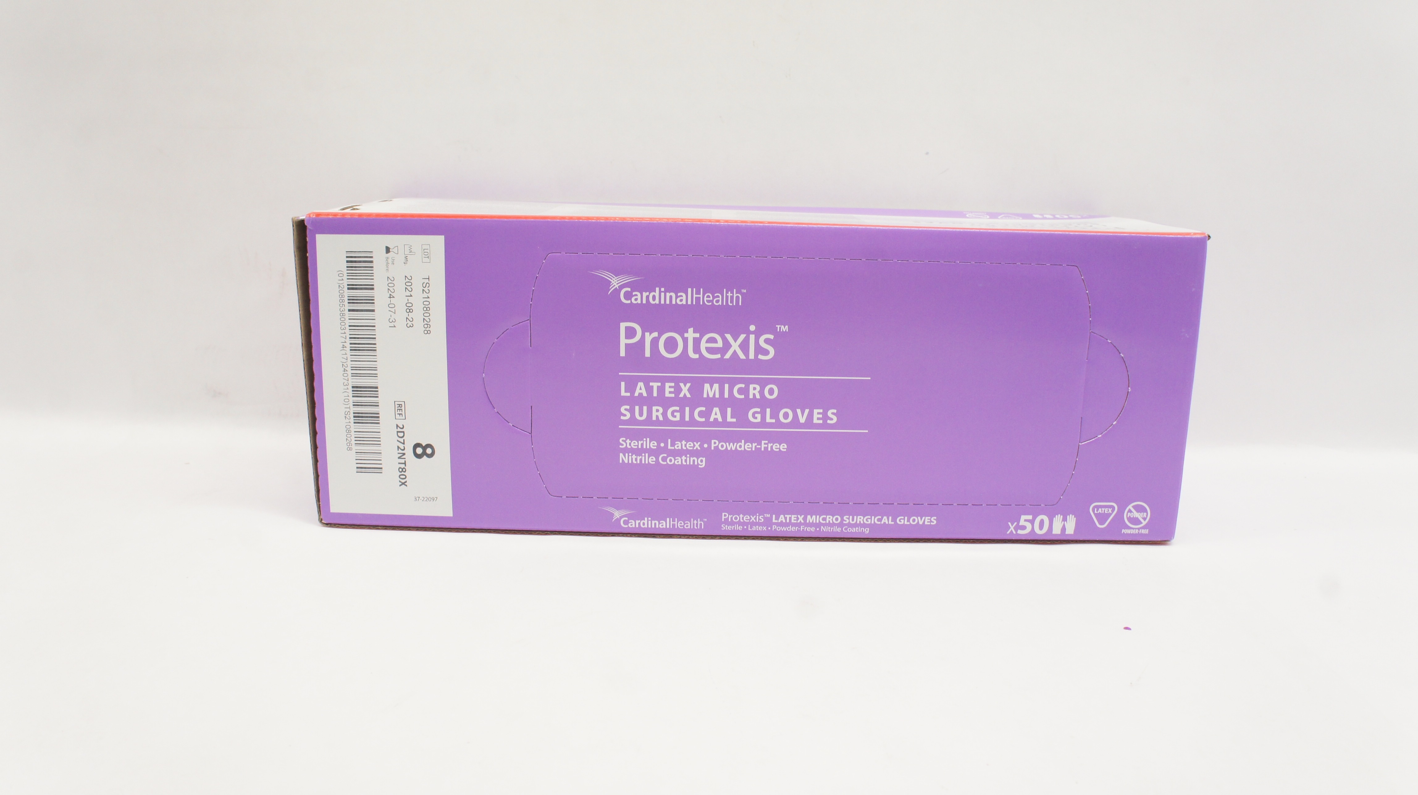 Cardinal Health 2D72NT80X PROTEXIS Micro Surgical Gloves, Size 8 - Box of 50
