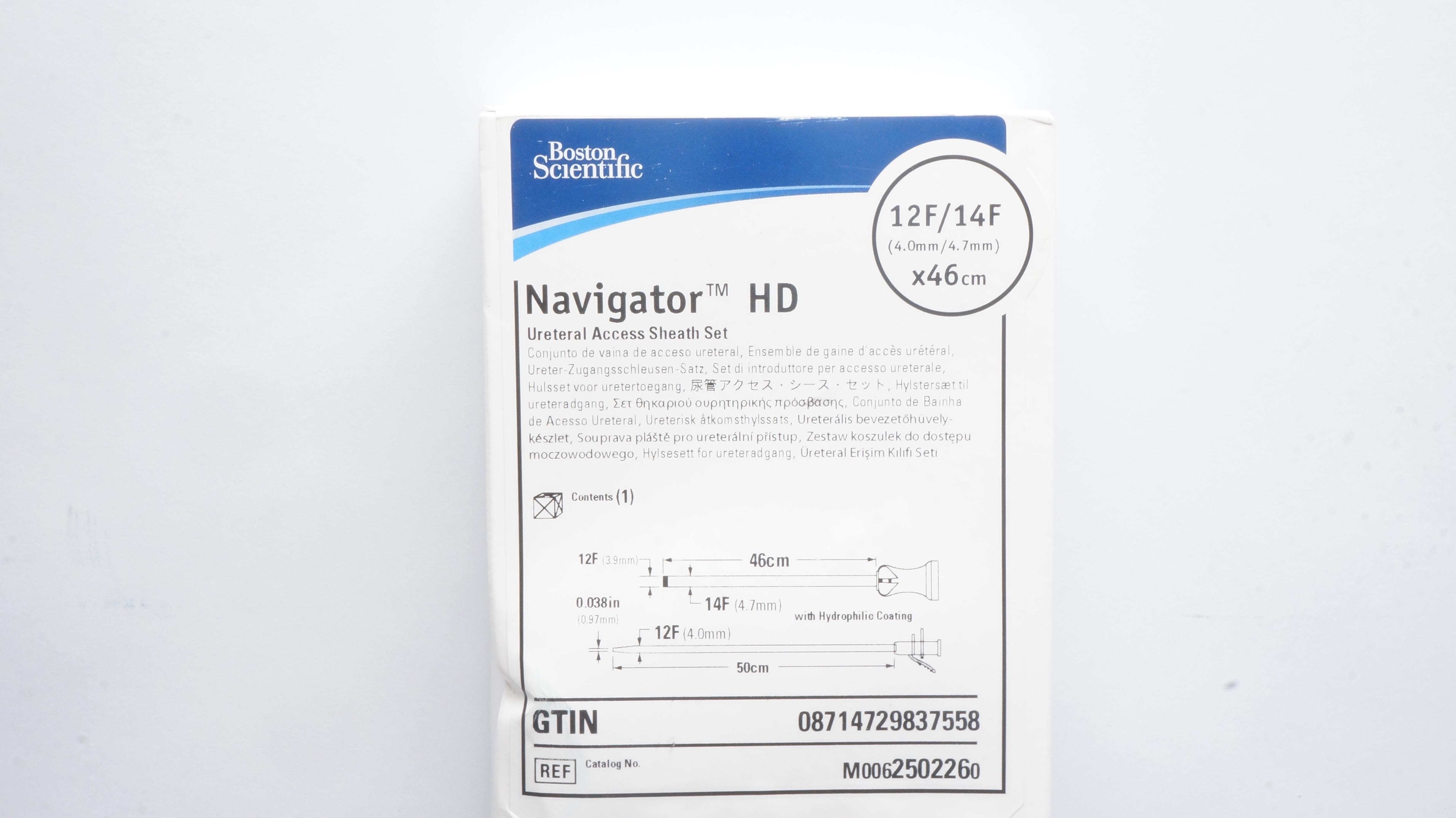 Boston Scientific M0062502260 Navigator Ureteral Access Sheath 12/14F x 46cm(x)
