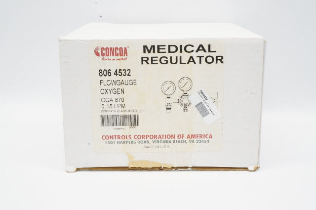 Concoa 806 4532 Medical Regulator Flowgauge Oxygen CGA 870, 0-15 LPM