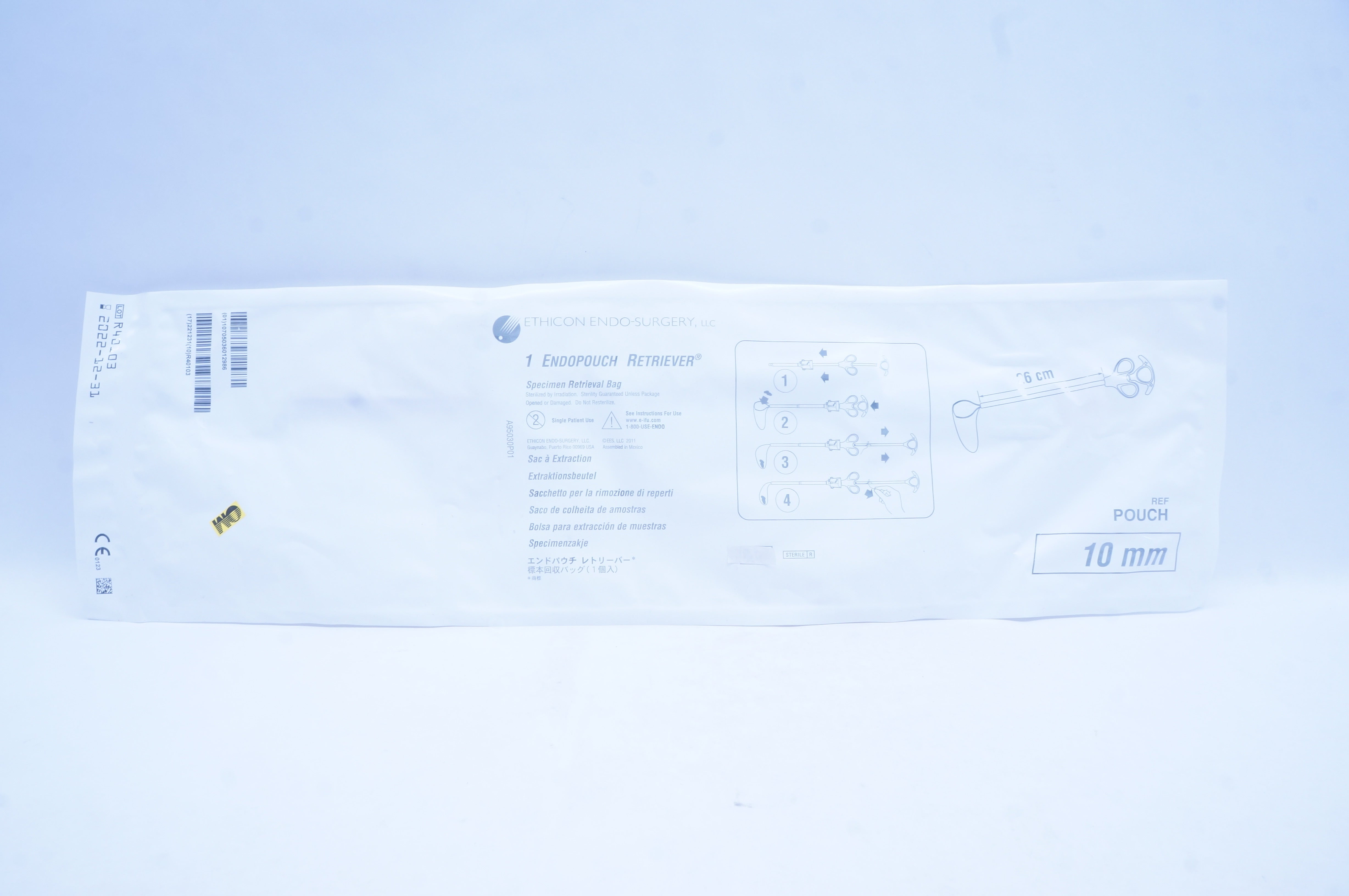 Ethicon POUCH Endopouch Retriever Specimen Retrieval Bag 10mm x 26cm