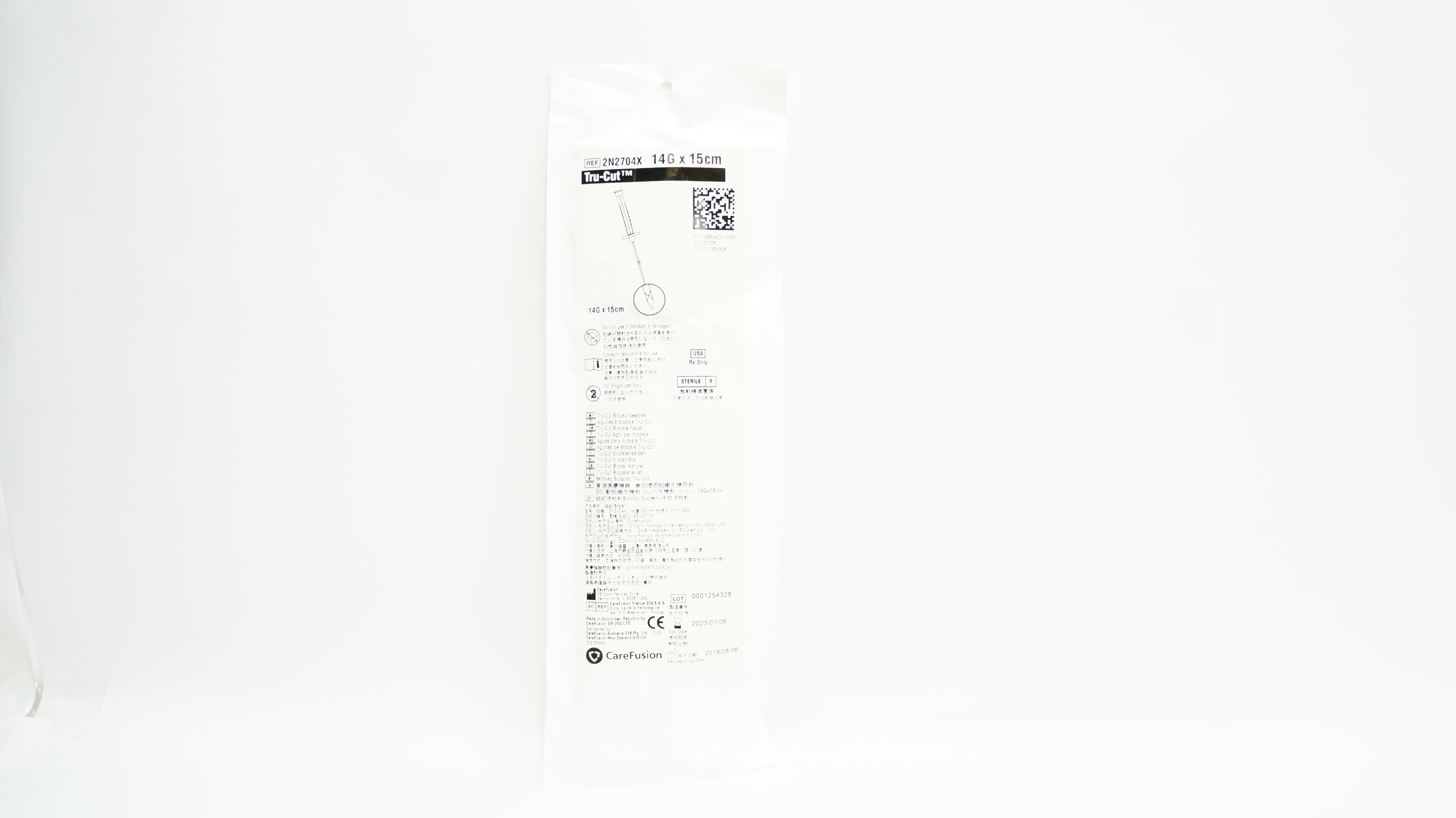 CareFusion 2N2704X Tru-Cut Biopsy Ndles. 14G x 15cm (x)
