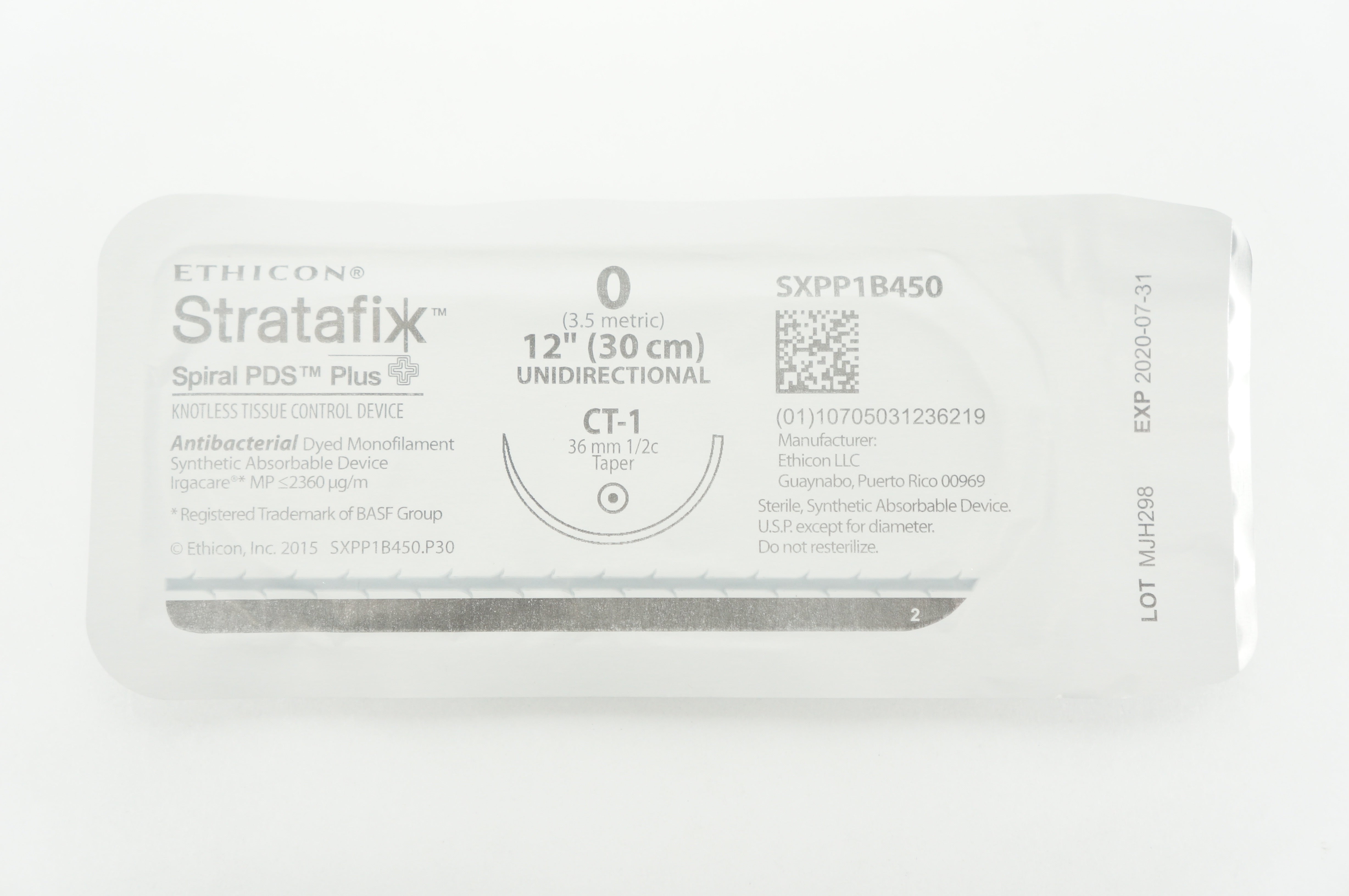 Ethicon SXPP1B450 0 Stratafix, CT-1, 36mm 1/2c Taper, 12inch (x)
