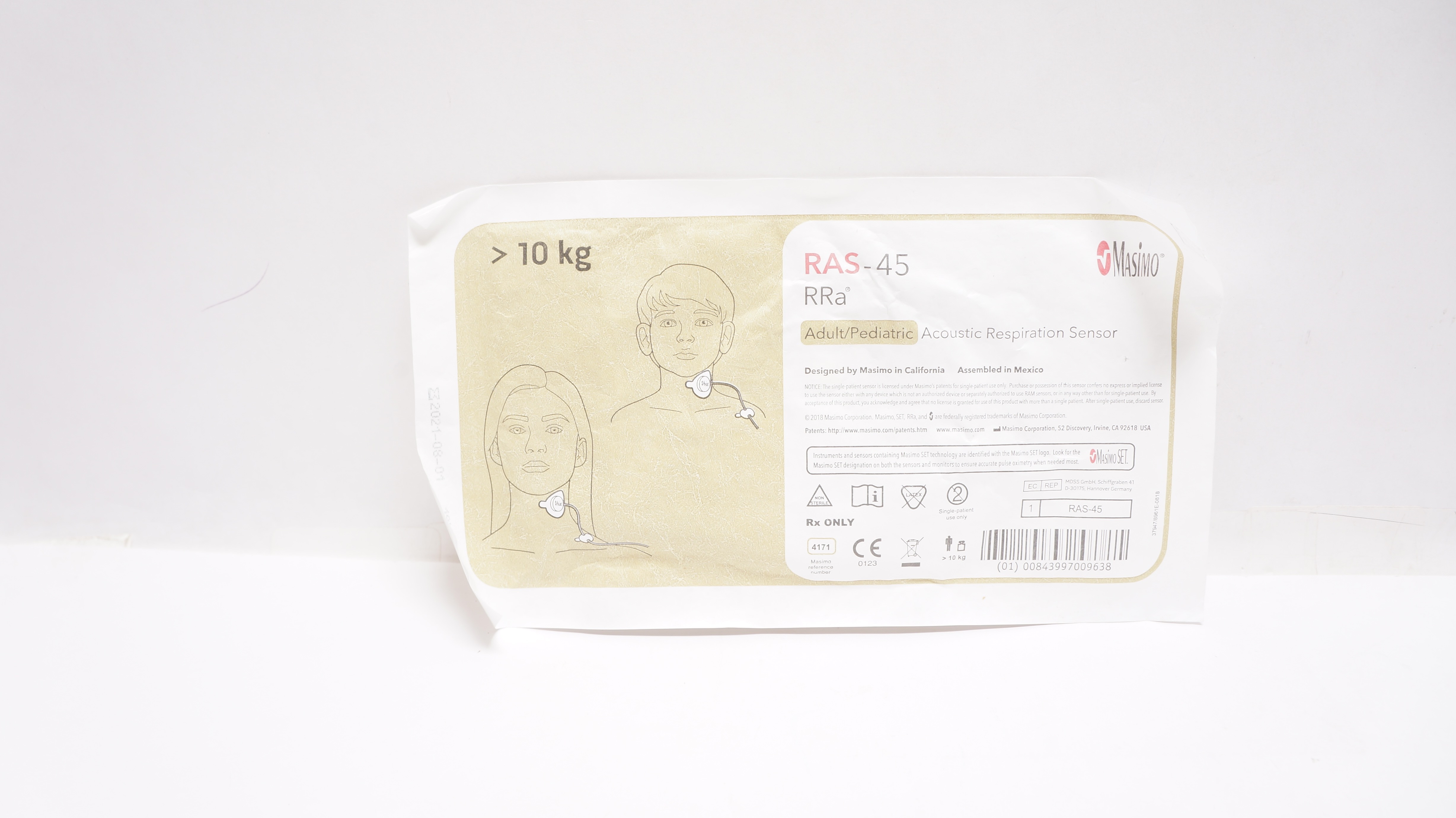 Masimo 4171 RRa Adult/Pediatric Acoustic Respiration Sensor >10kg (x)