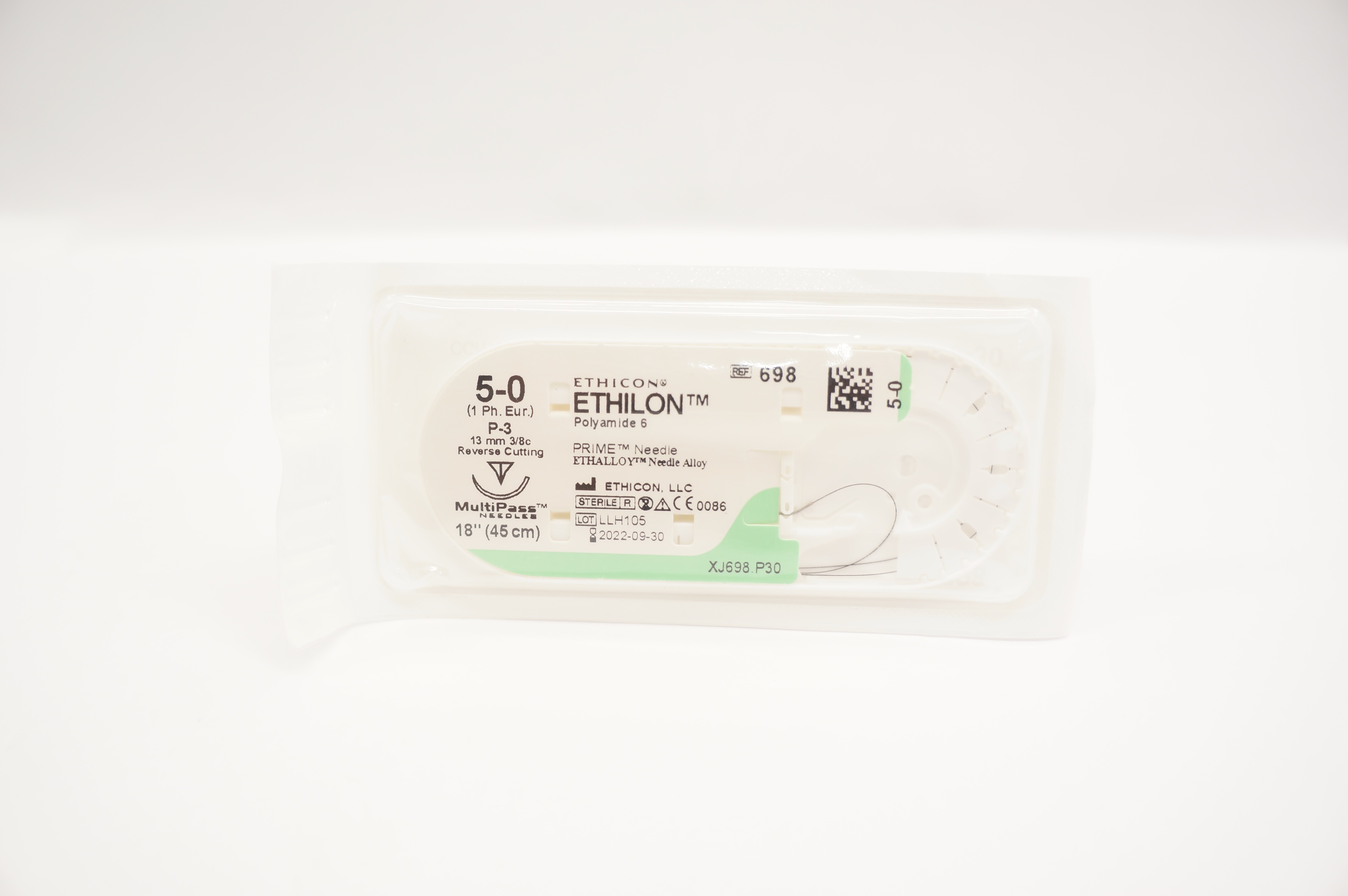 Ethicon 698 5-0 Ethilon Polyamide 6 Stre P-3 13mm 3/8c Reverse Cutting, 18in (x)