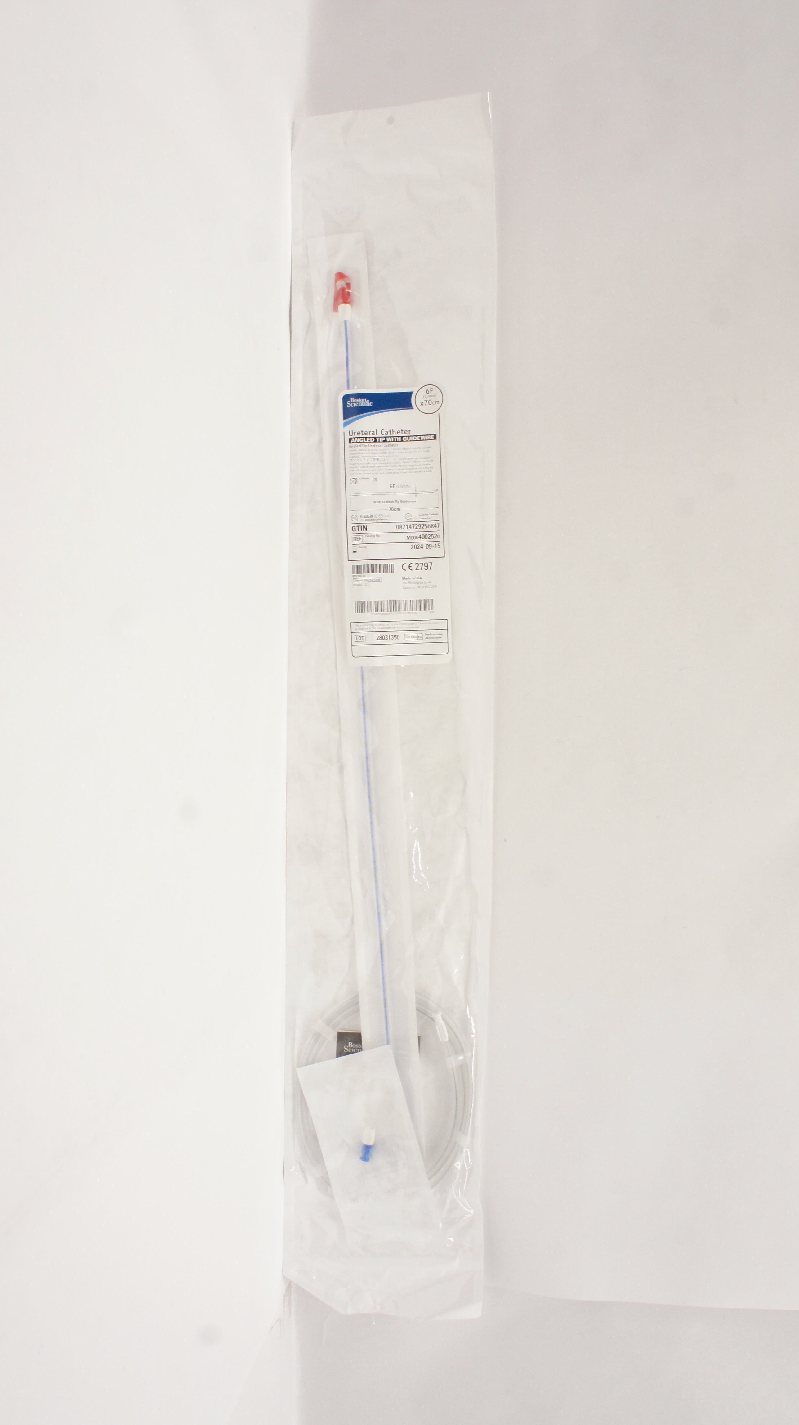 Boston Scientific 400252 Ureteral Cath. Angled Tip w/Guidewire 6F x 70cm