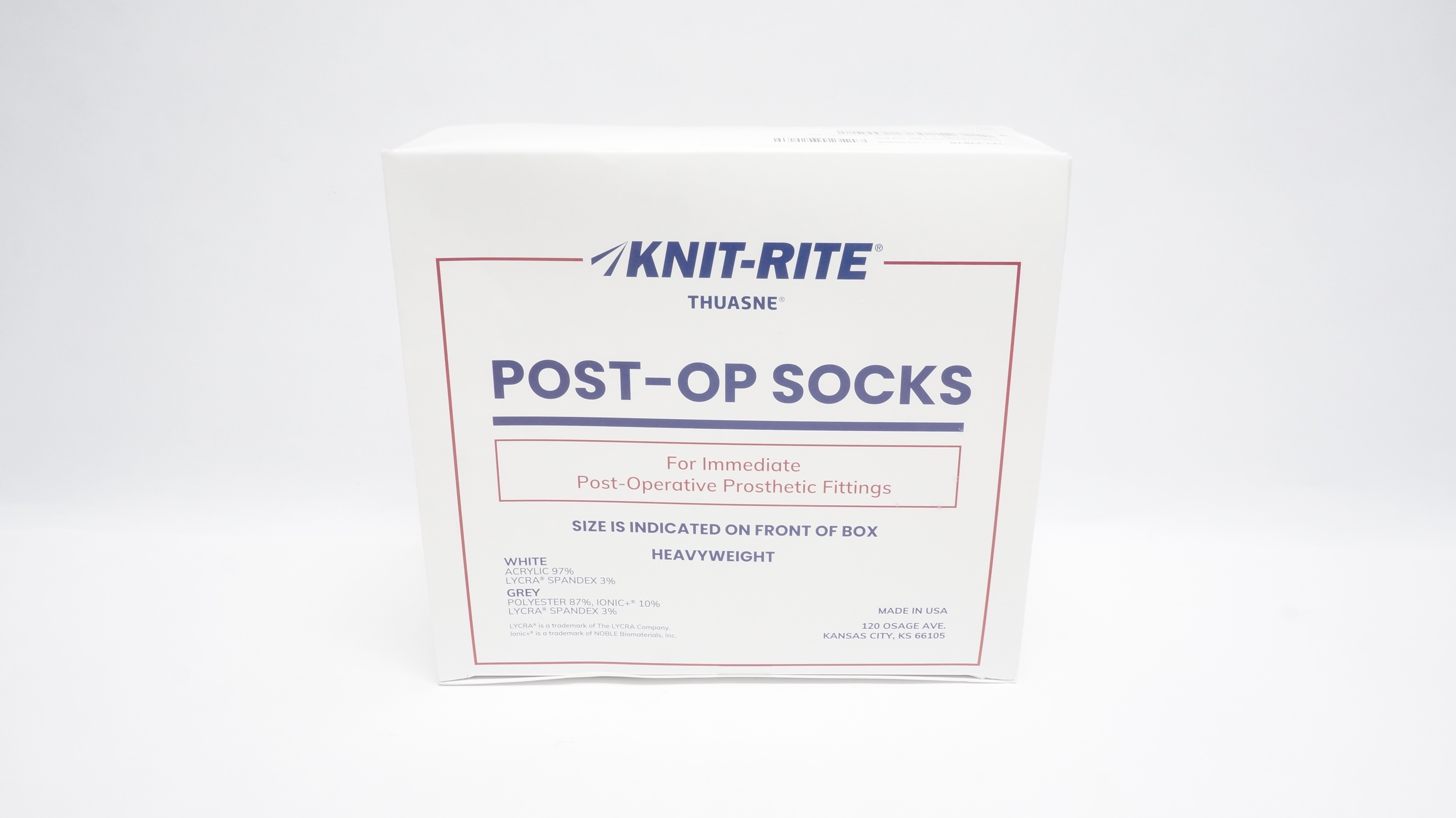 Knit-Rite 1PL32618 Post-Op Socks White Acrylic 18In x 8In x 6In
