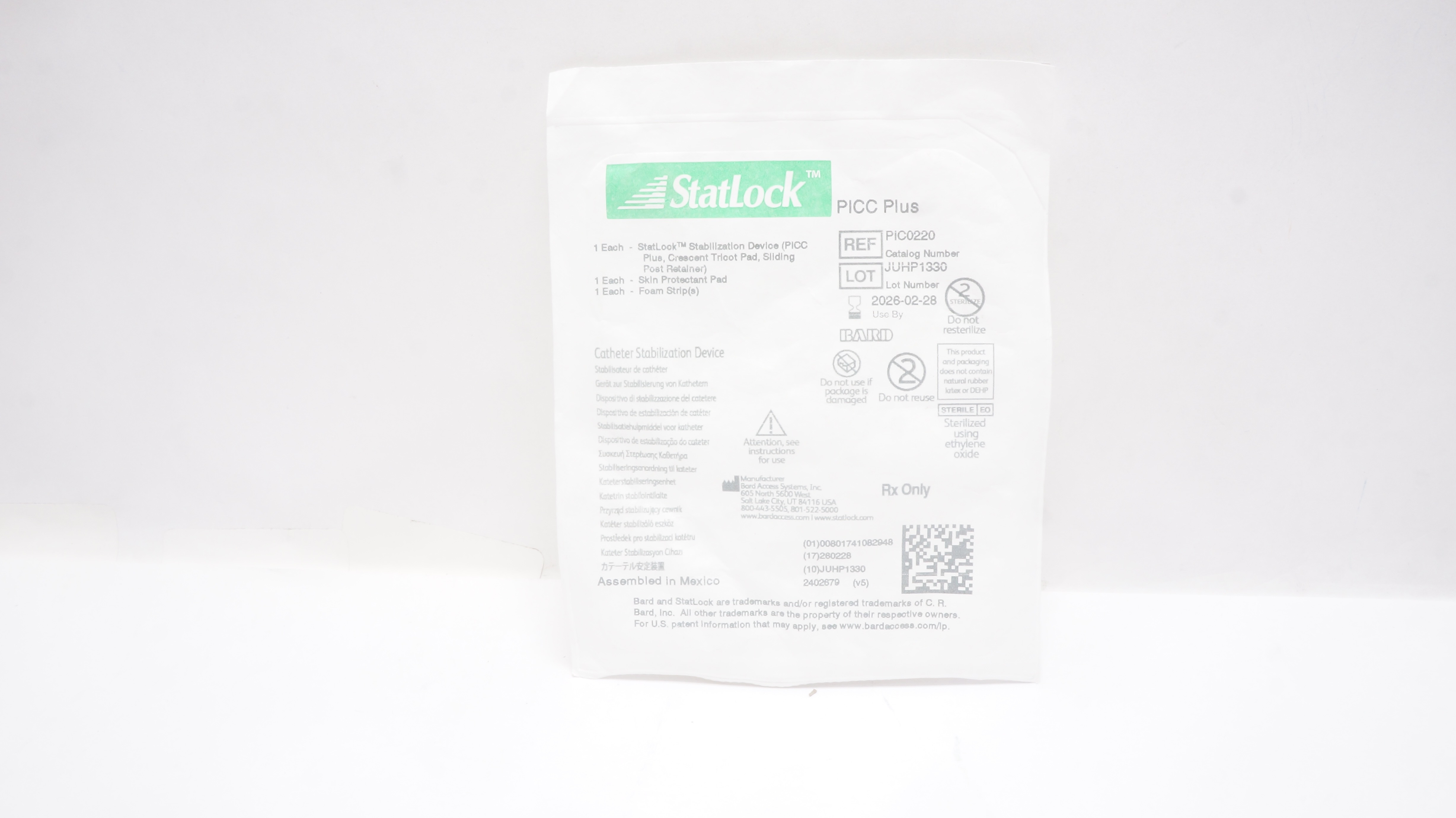Bard PIC0220 StatLock Cath. Stabilization Device PICC Plus
