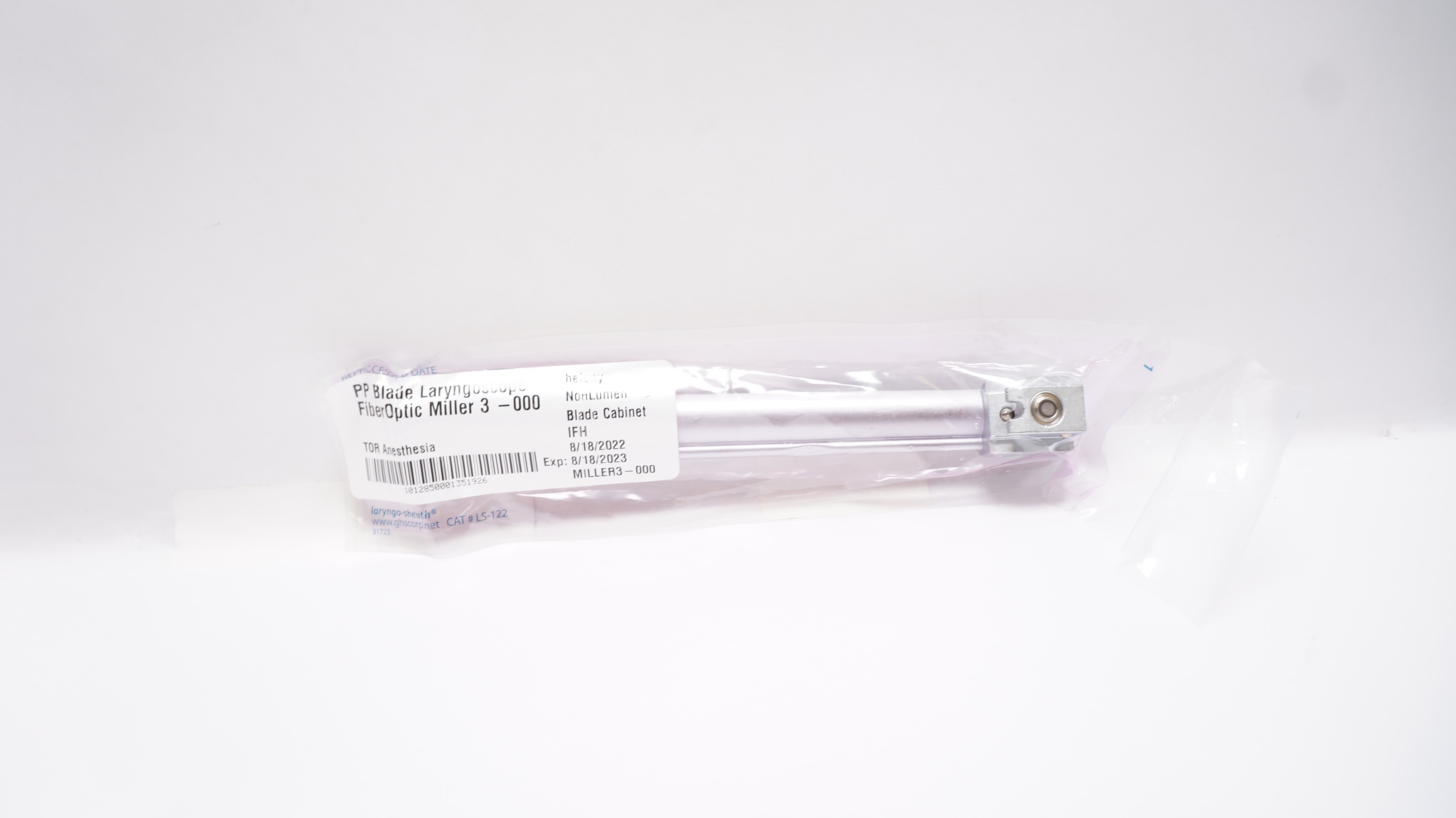 GHS LS-122 PP Blade Laryngoscope FiberOPtic Miller 3-000 (x)