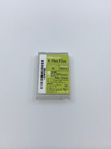 SybronEndo 15130 K-Flex Files Size 15, Length 25mm ~ Pack of 6