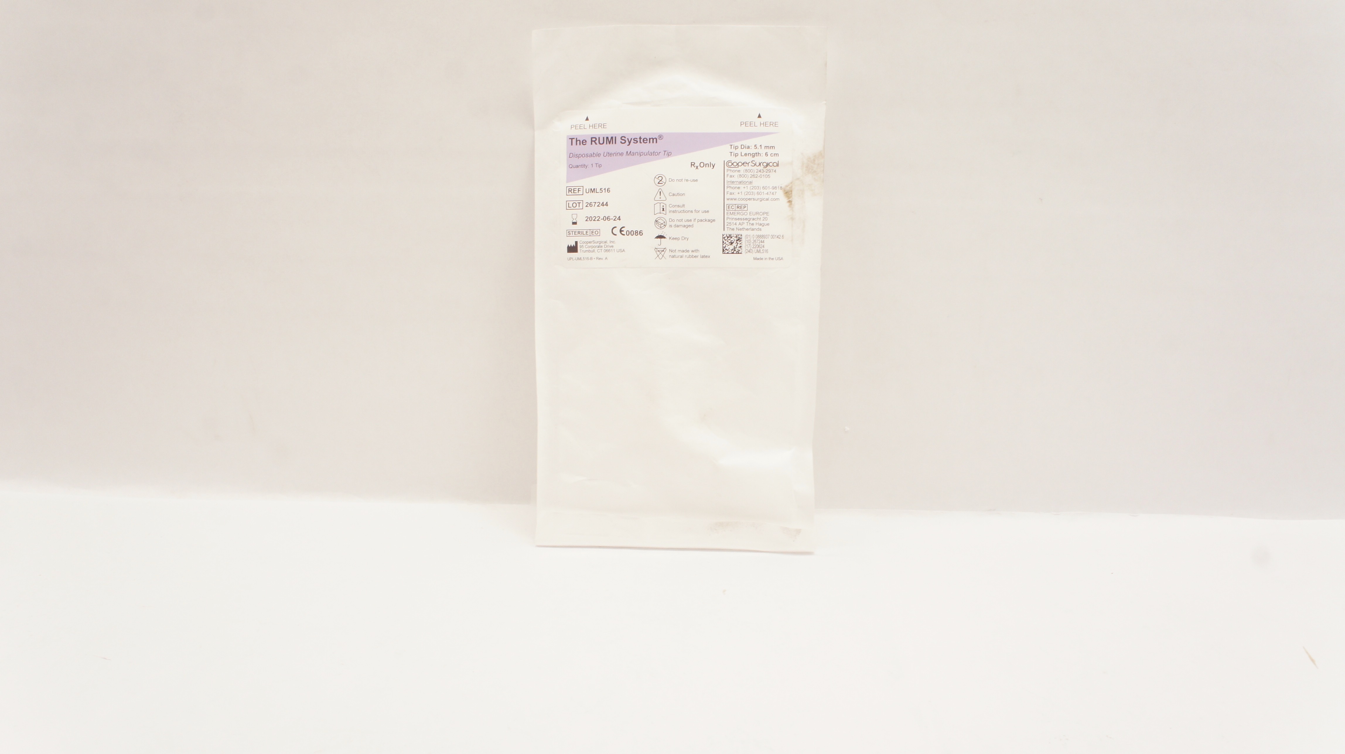 Cooper Surgical UML516 RUMI Disposable Uterine Manipulator Tip 5.1mm x 6cm (x)