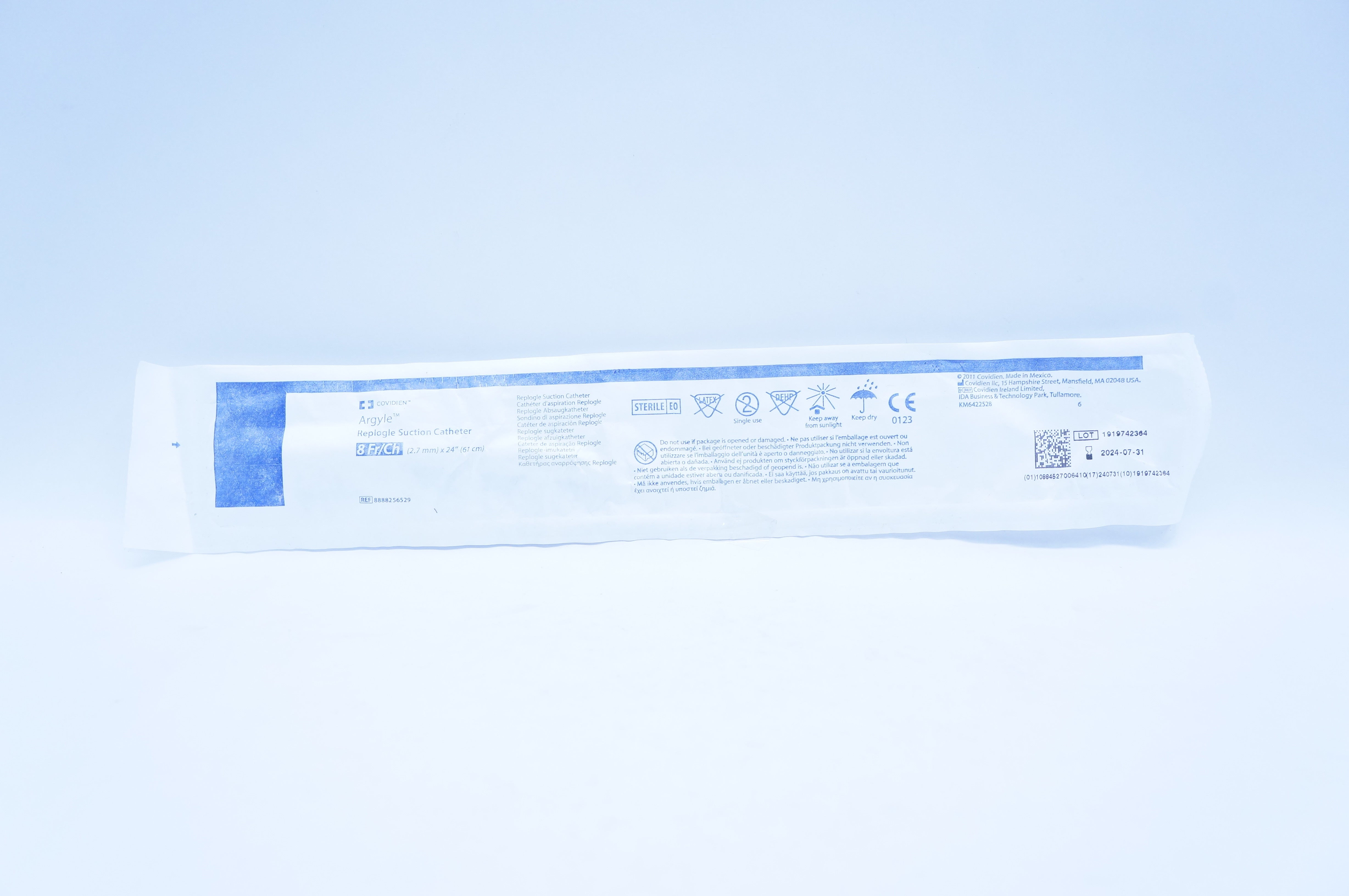 Covidien 8888256529 Argyle Replogle Suction Cath. 8Fr x 24inch