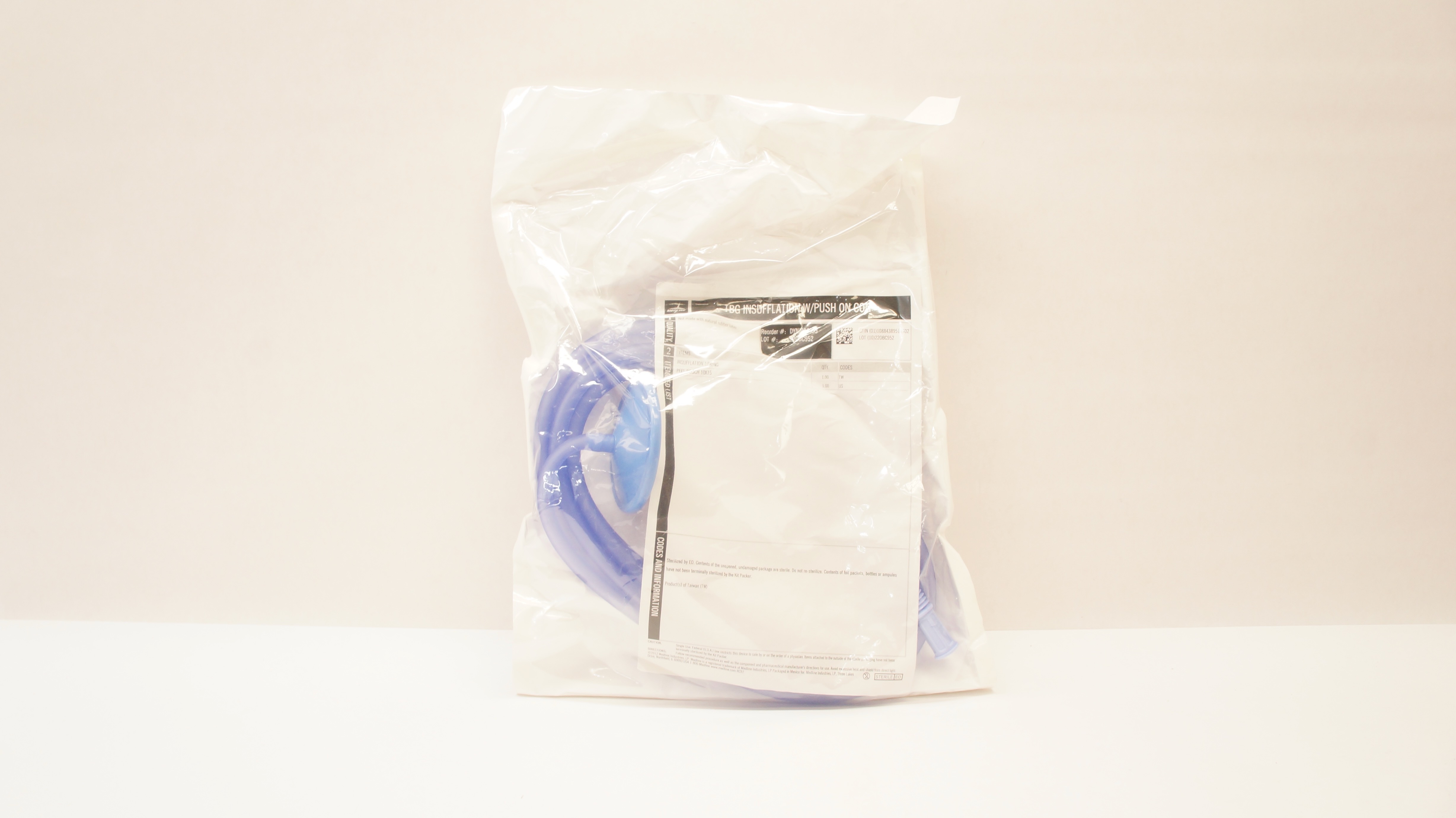 Medline DYNJ014933 TBG Insufflation Tubing with Push on Con