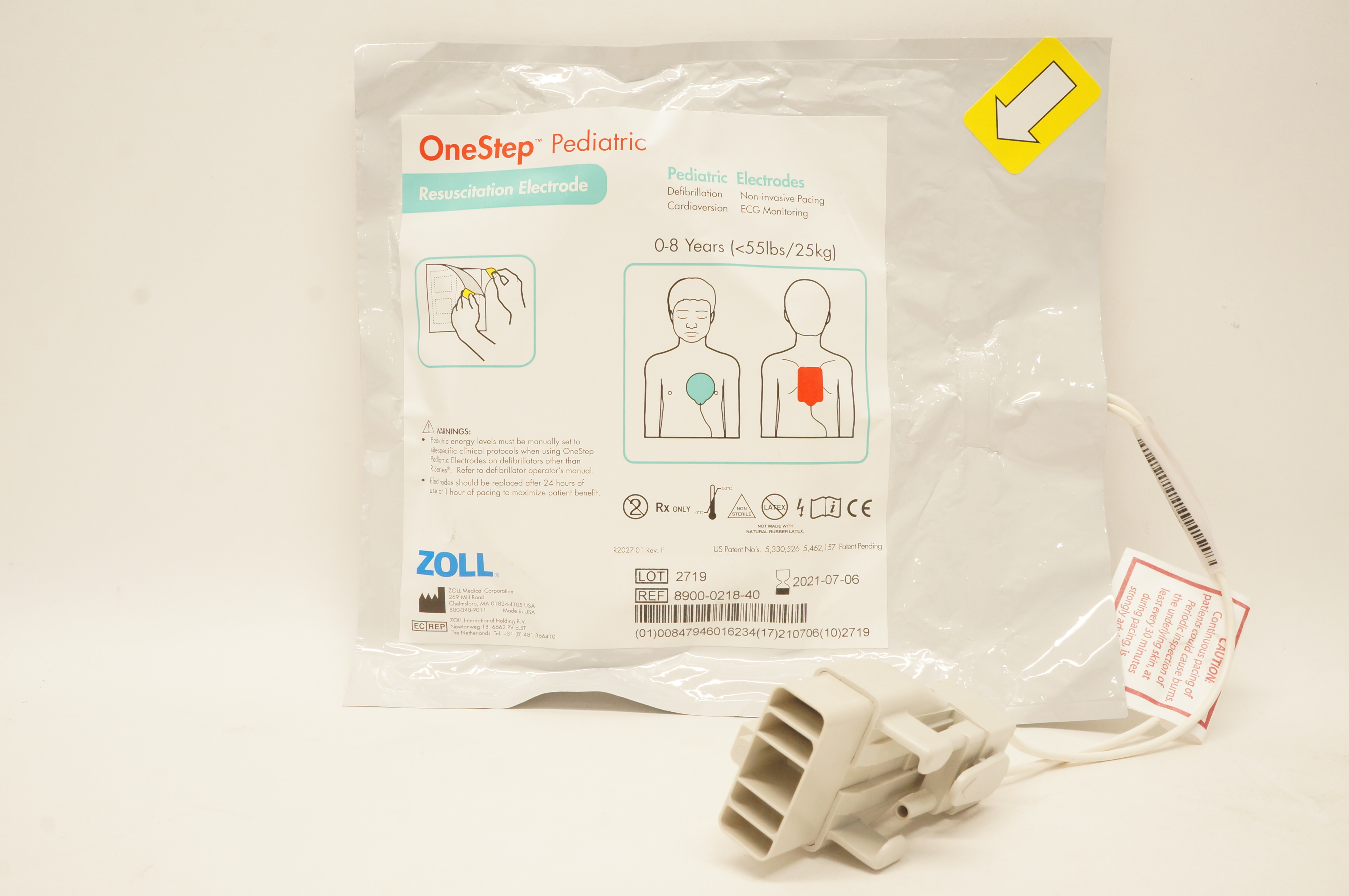Zoll 8900-0218-40 OneStep Pediatric Resuscitation Electrode 0-8 Years <55lbs (x)