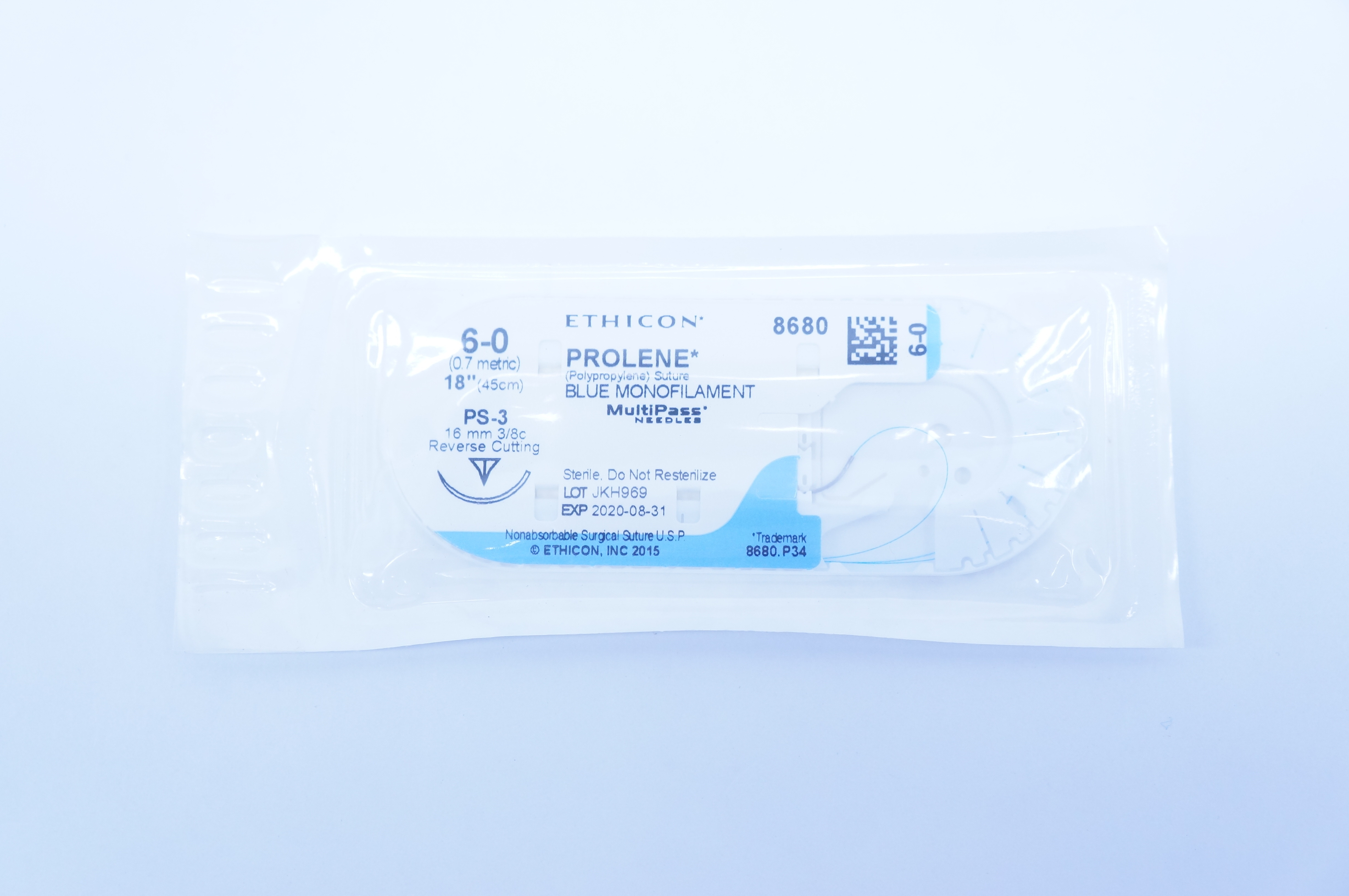 Ethicon 8680 6-0 PROLENE, PS-3, 16mm 3/8c, MultiPass, 18inch (x)
