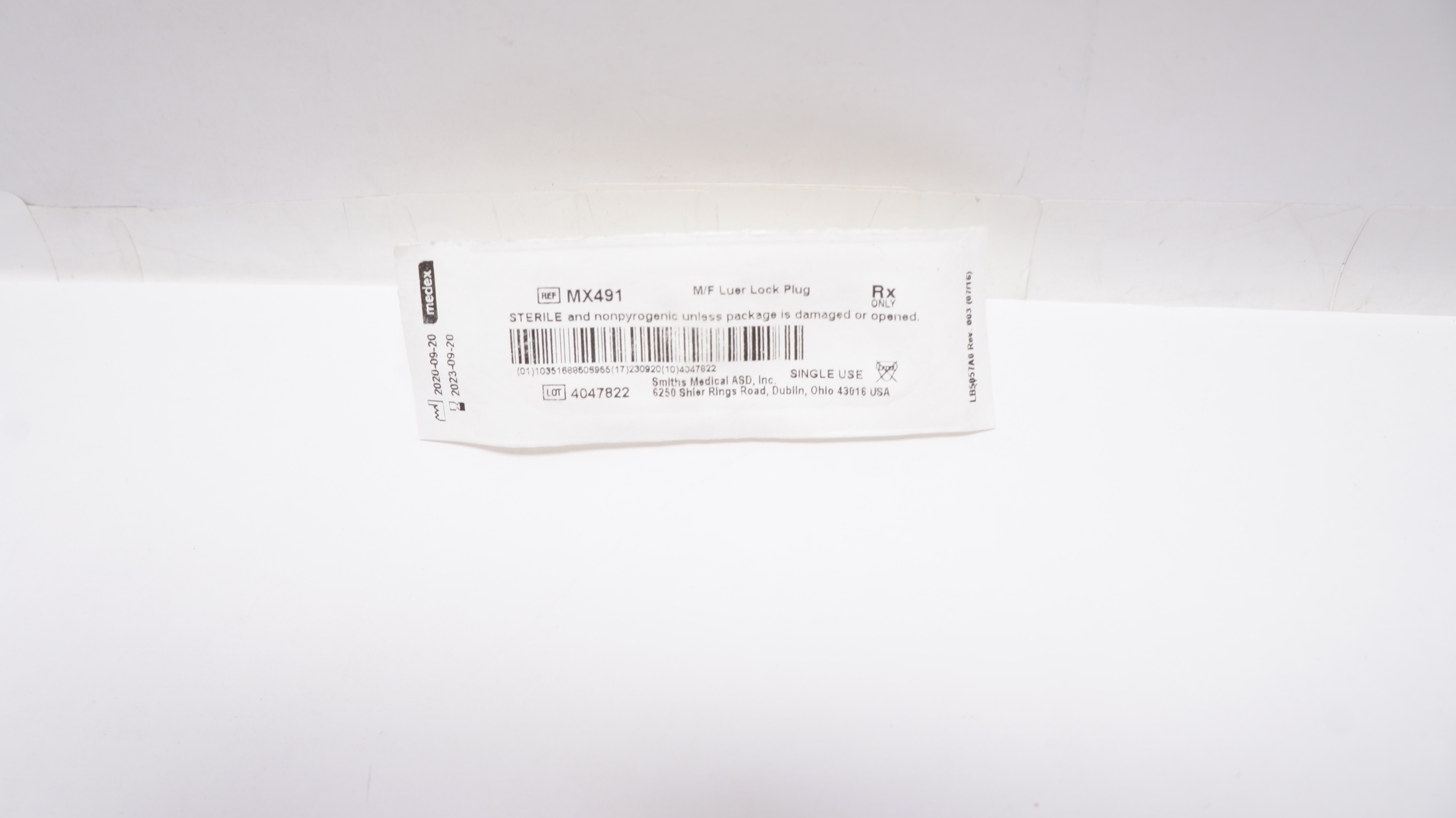 Smiths Medical MX491 Medex M/F Luer Lock Plug (x)