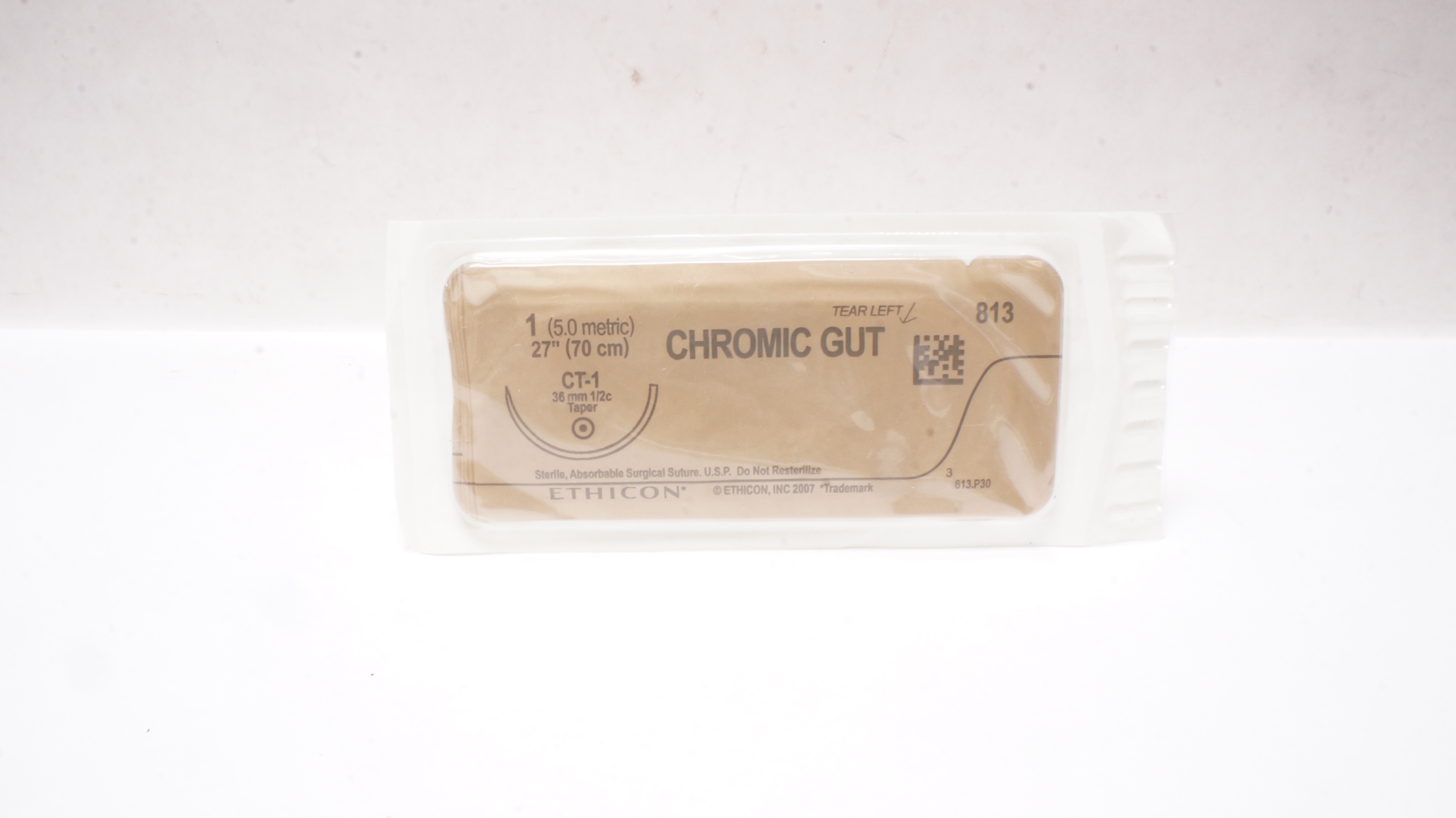 Ethicon 813 1 Chromic Gut, CT-1, 36mm 1/2c Taper, 27inch