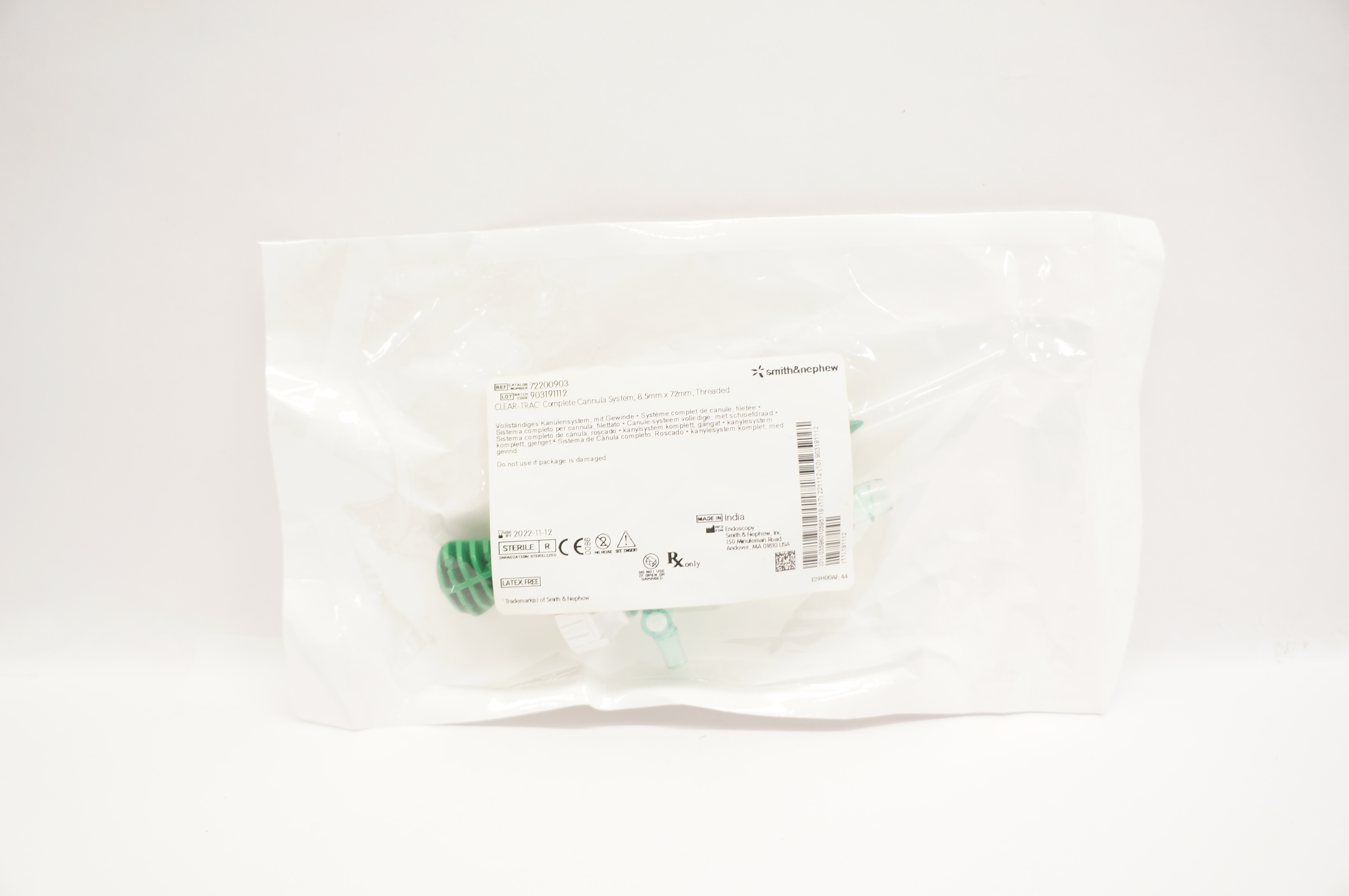 Smith&Nephew 72200903 Clear-Trac Complete Cannula System Threaded 8.5mm x72mm(x)