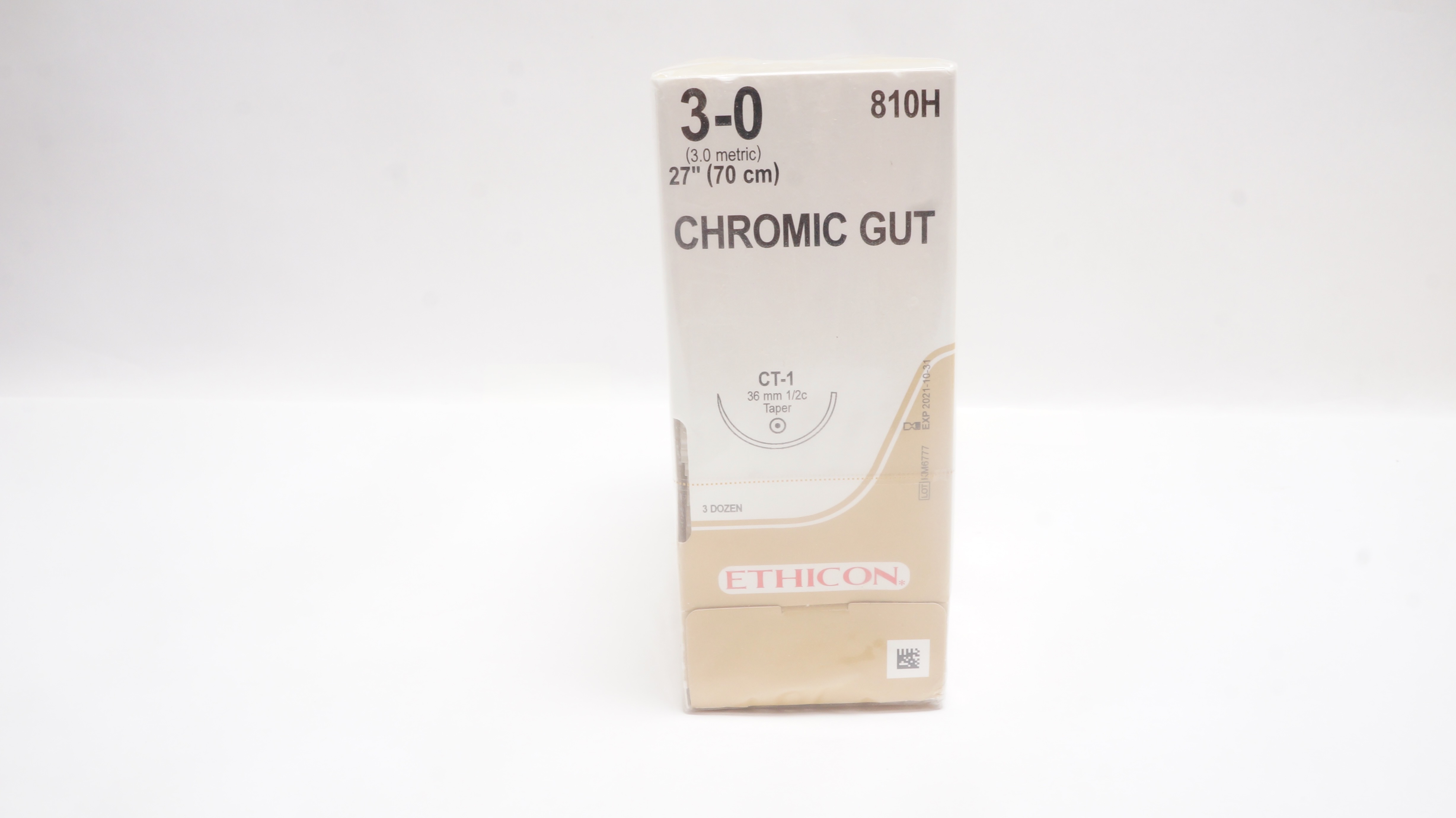 Ethicon 810H 3-0 Chromic Gut CT-1 36mm 1/3cTaper,  27inch- Box of 36 (x)