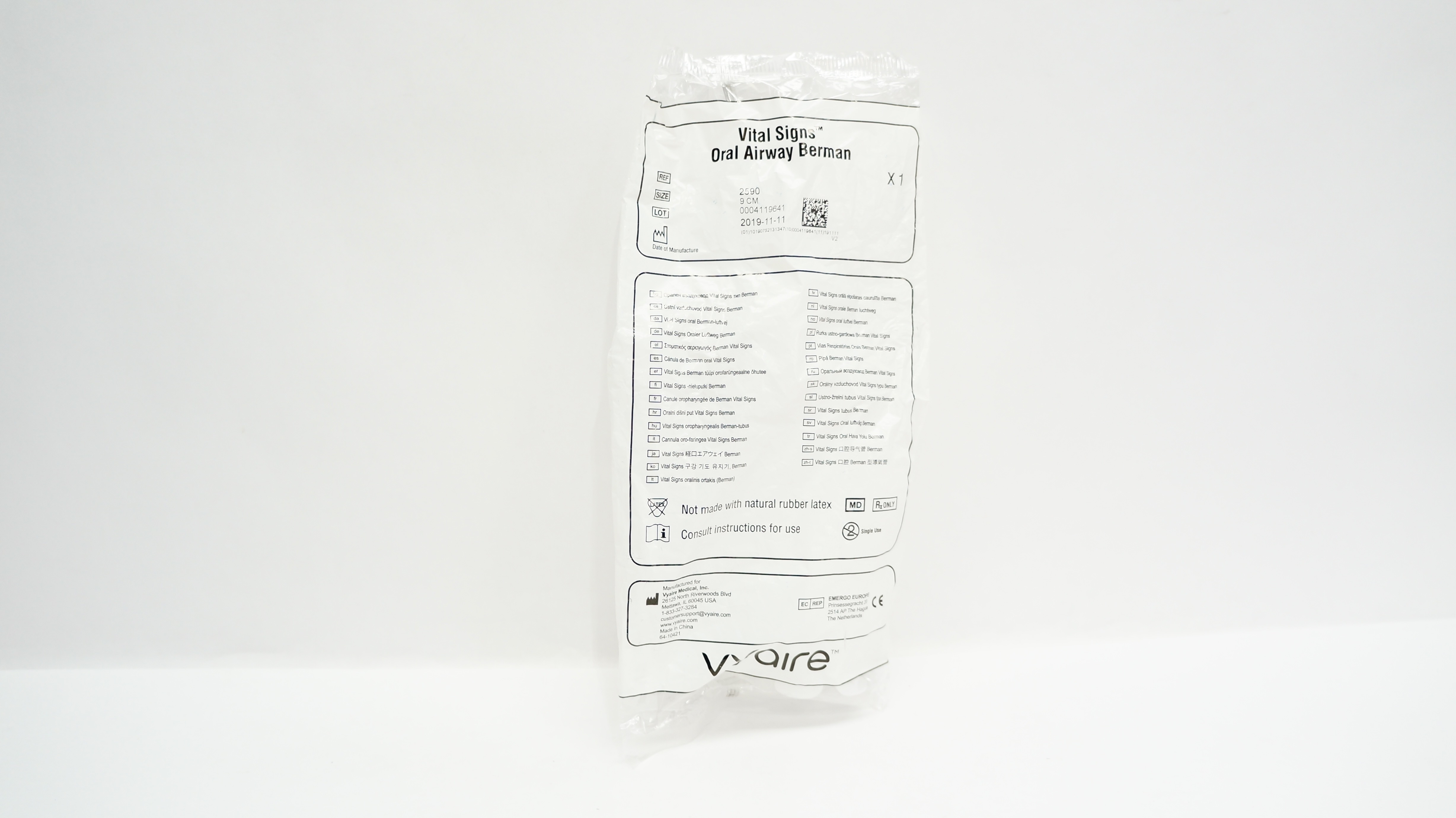 Vyaire 2590 Vital Signs Oral Airway Berman 9cm