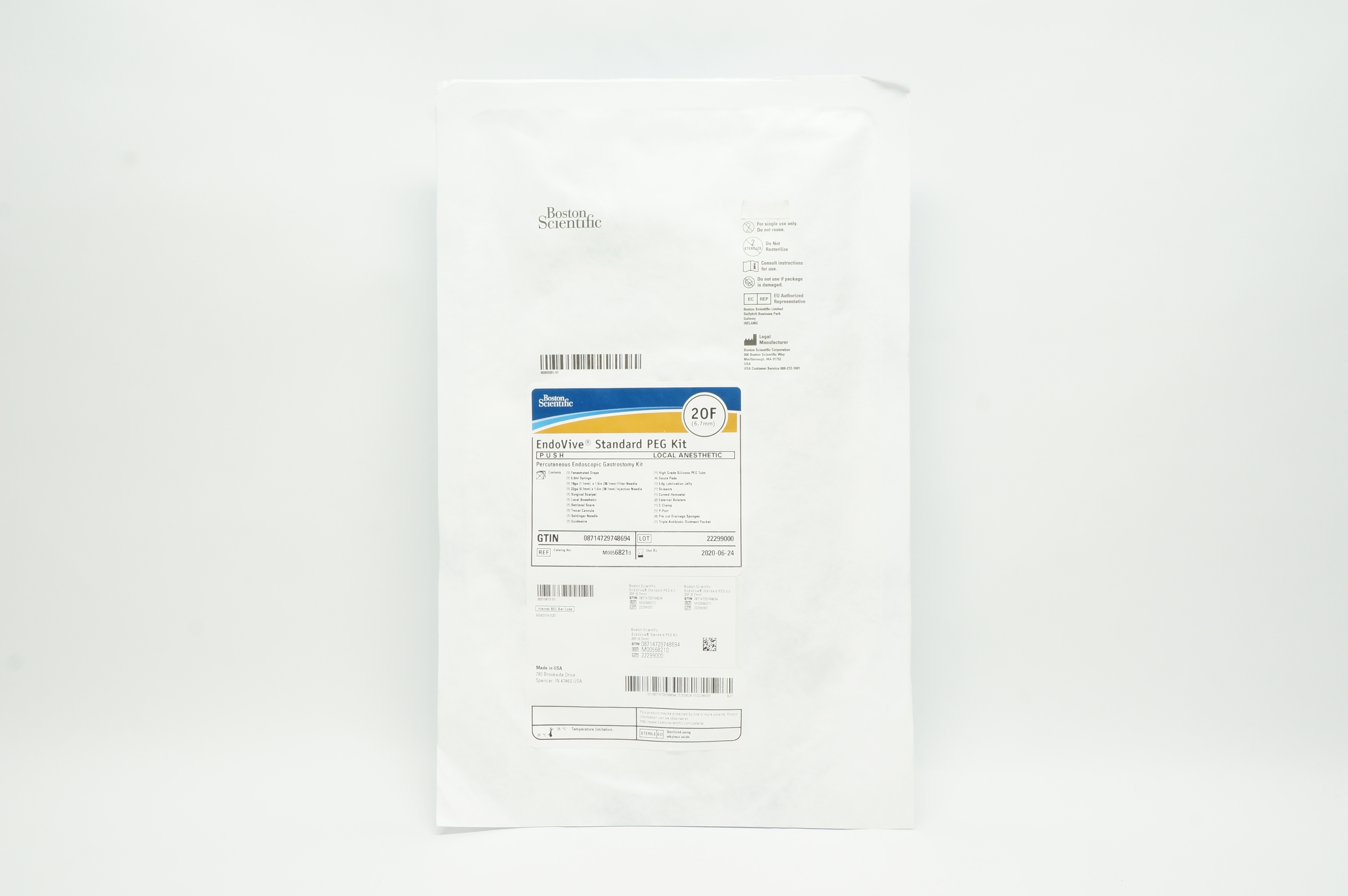Boston Scientific 6821 EndoVive Standard PEG Kit Endoscopic Gastrostomy 20F. (x)