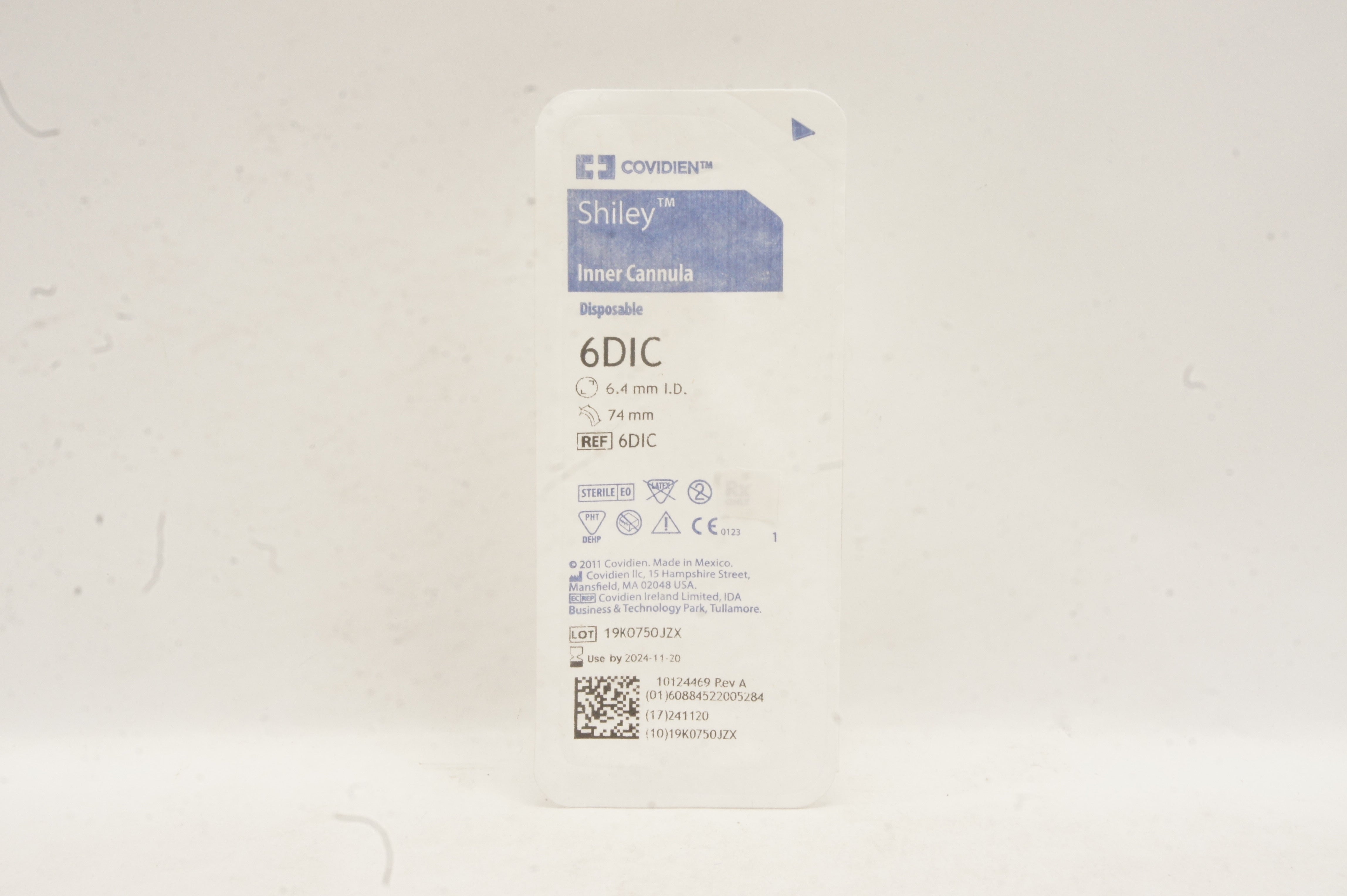 Covidien 6DIC Shiley Inner Cannula Disposable 6.4mm I.D. x 74mm