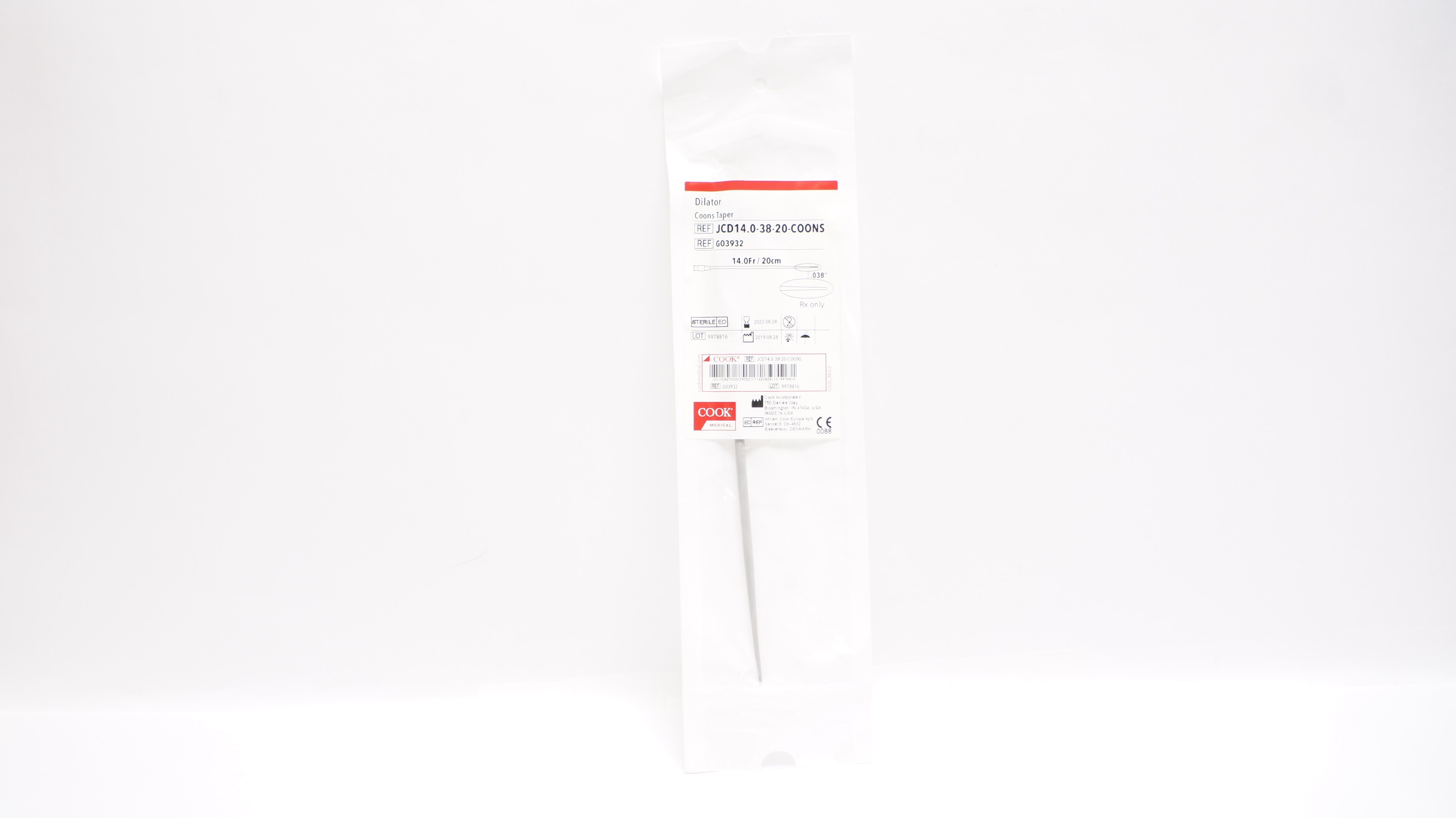 Cook Medical G03932 Dialtor Coons Taper 14.0Fr/20cm x .038inch (x)