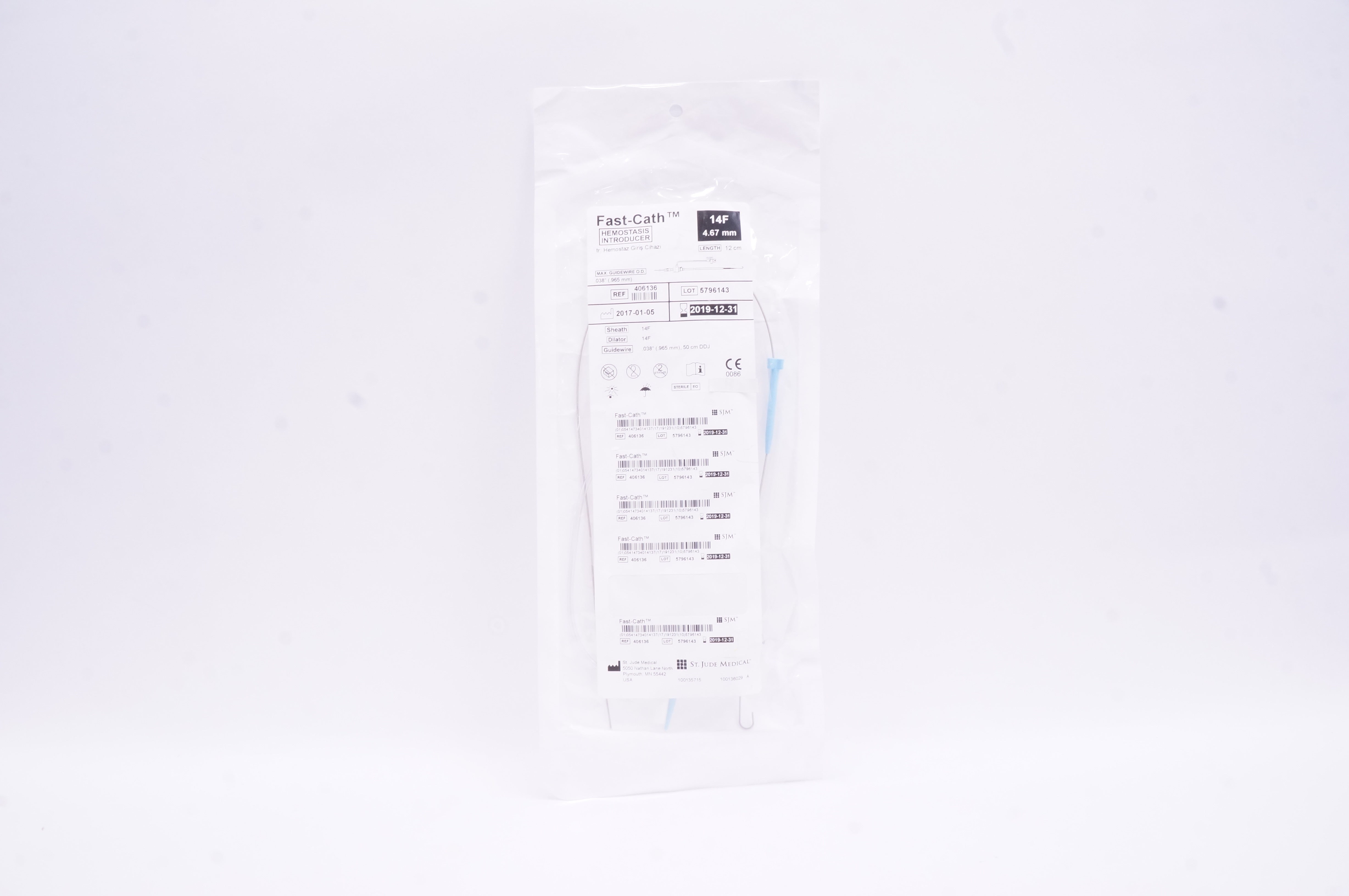 St. Jude Medical 406136 Fast-Cath Hemostasis Introducer 14F x 12cm (x)