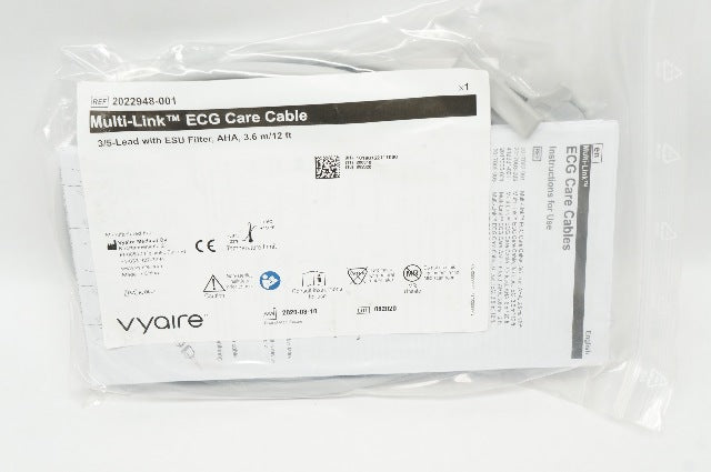 Vyaire 2022948-001 Multi-Link ECG Care Cable 3/5-Lead W/ESU Filter AHA 3.6m/12Ft