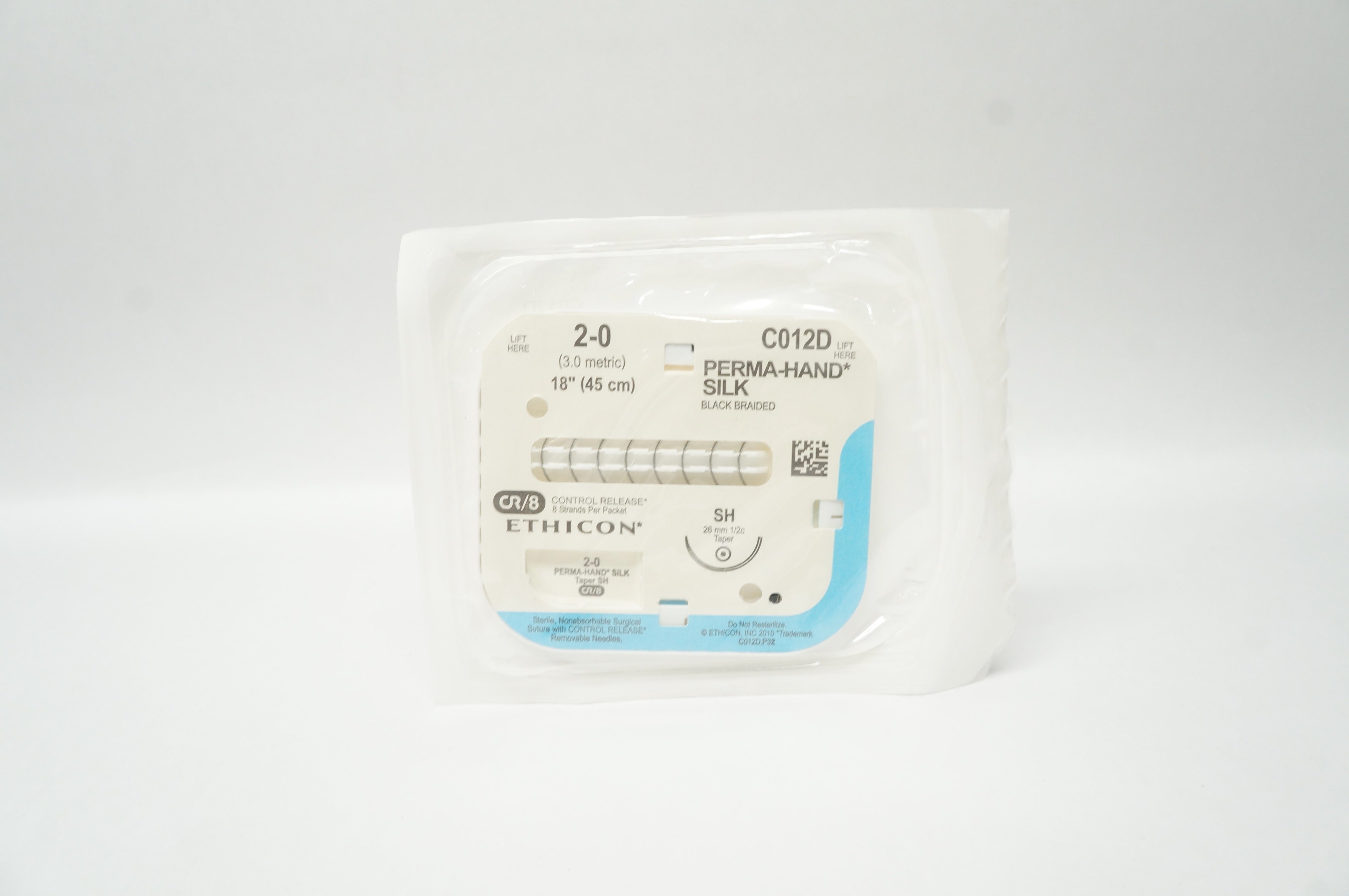 Ethicon C012D 2-0 PERMA-HAND SILK Surgical Stre SH 26mm 1/2c Taper, 18inch