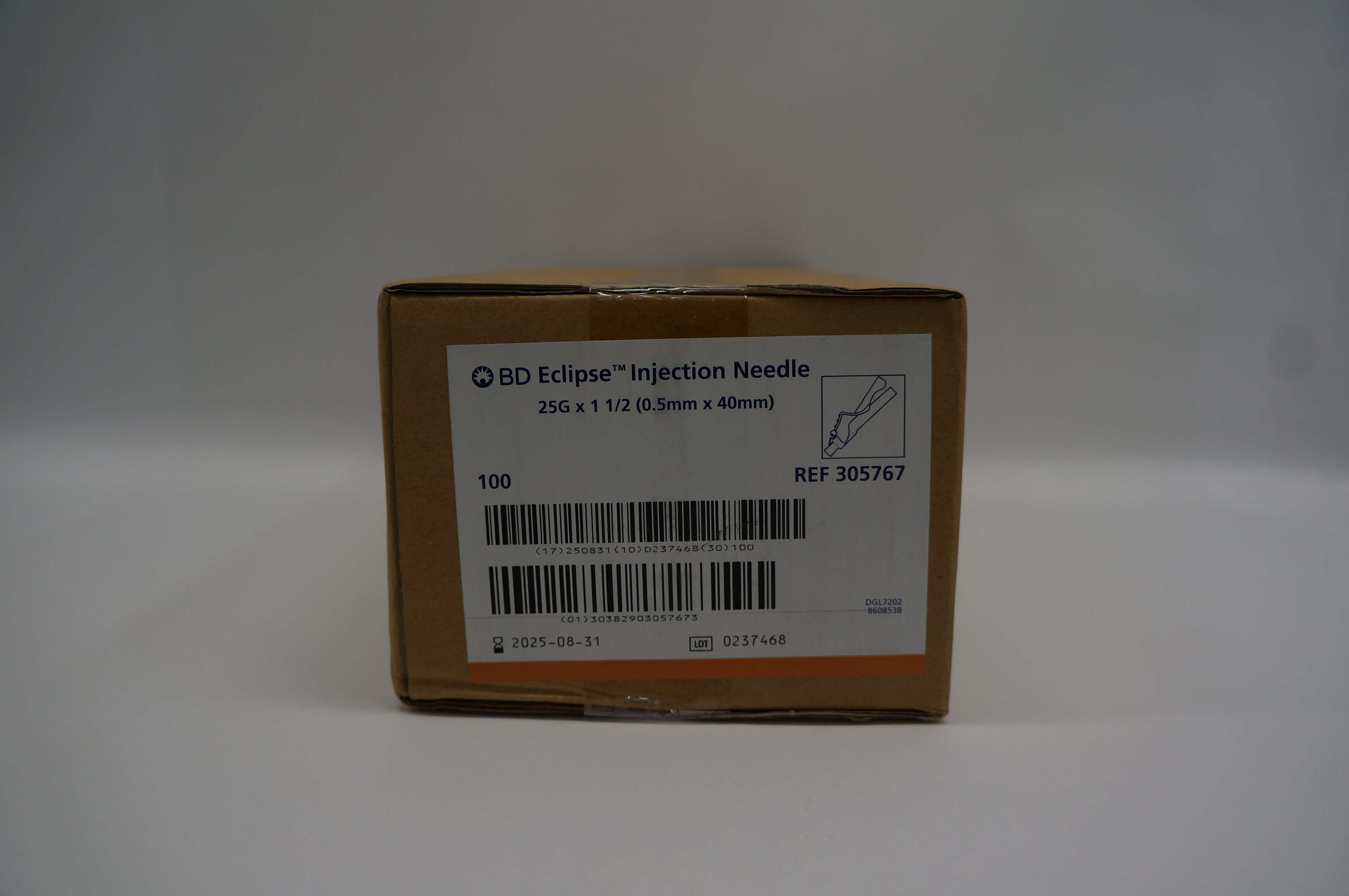 BD 305767 Eclipse Injection Ndle 25G x 1-1/2inch - Box of 100