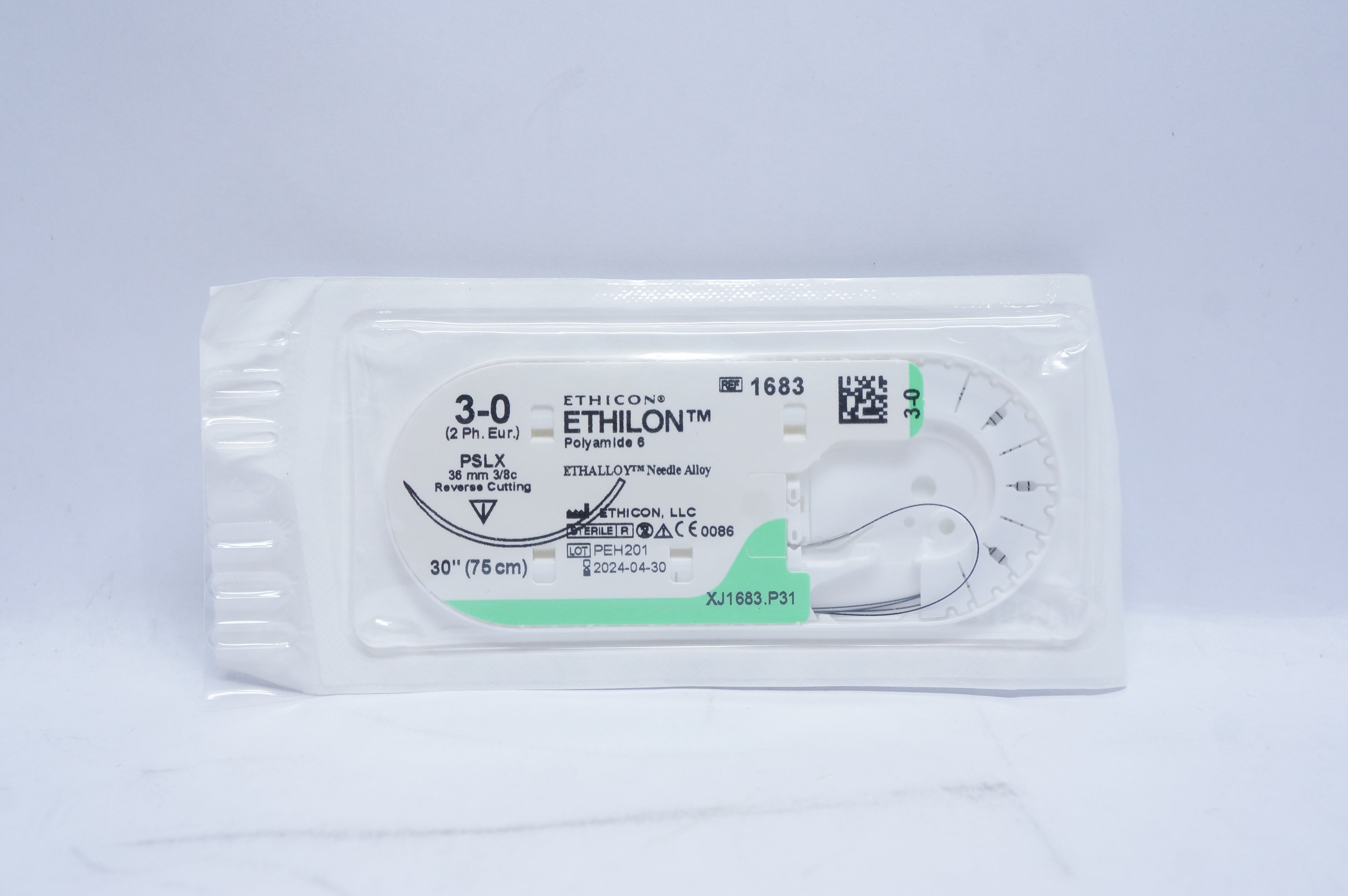 Ethilon 1683 3-0 ETHILON, PSLX, 36mm 3/8c Reverse Cutting, 30inch