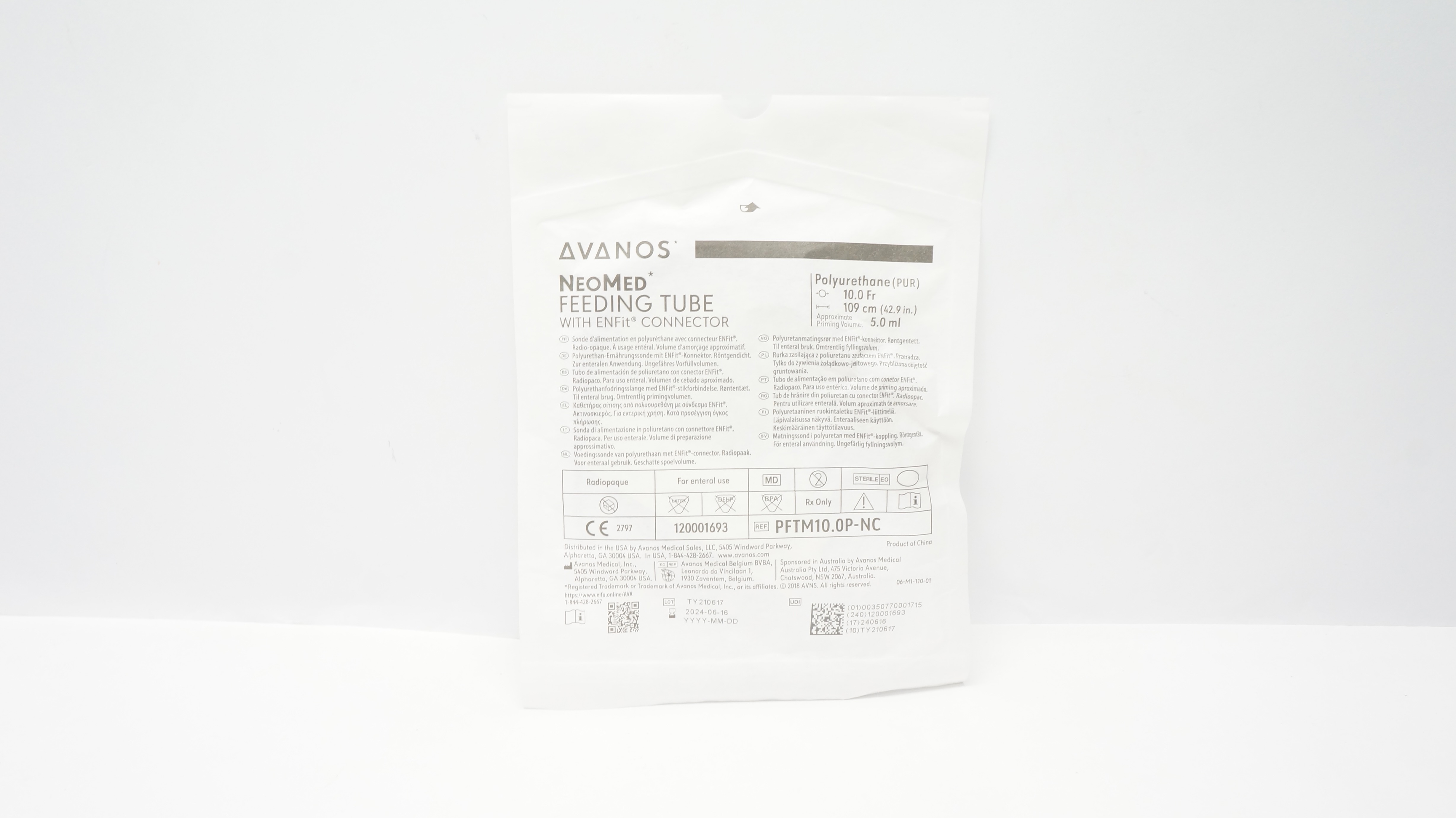 NeoMed PFTM10.0P-NC NeoConnect PUR Feeding Tube 10.0Fr x 109cm (x)