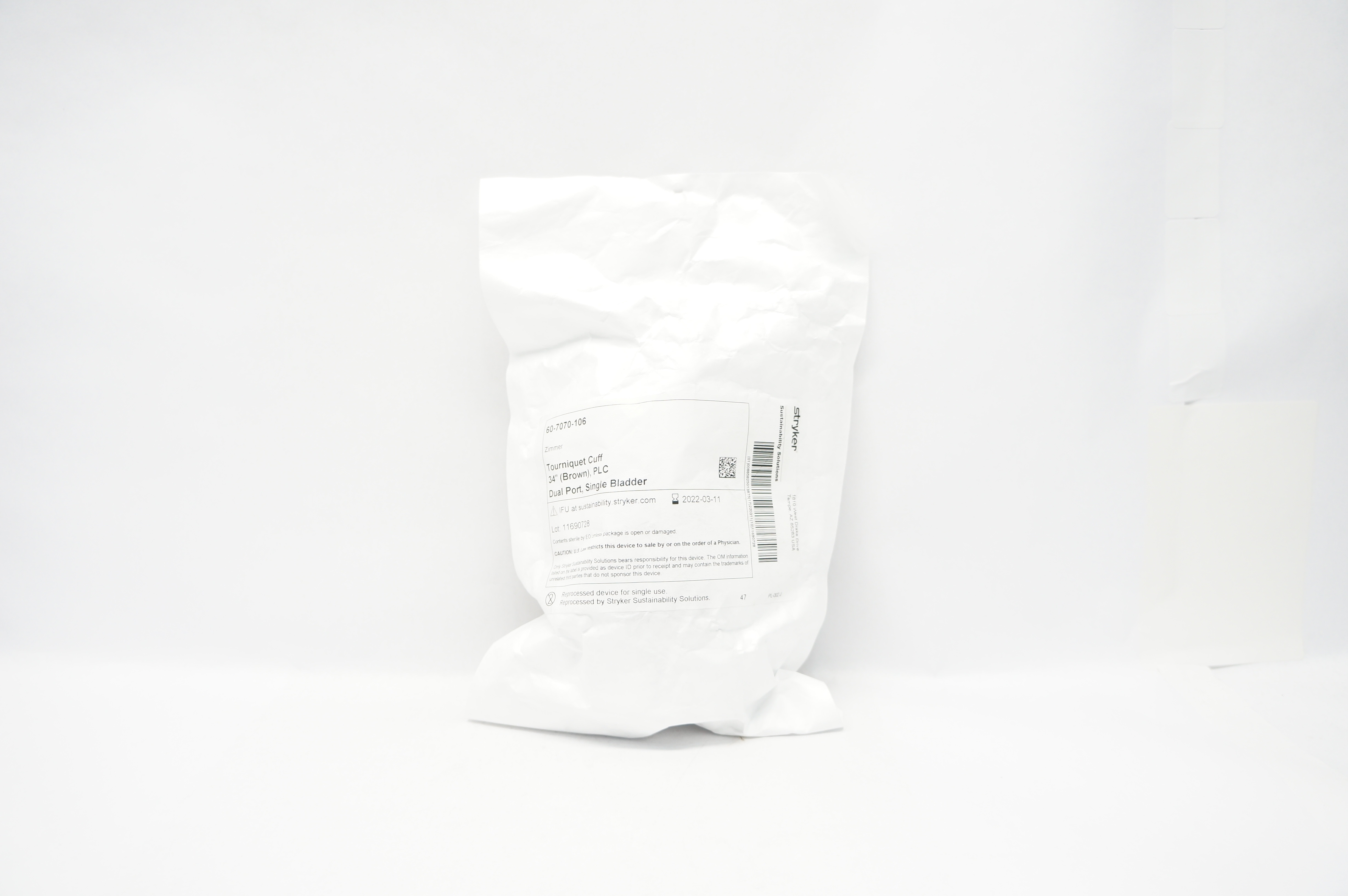 Zimmer 60-7070-106 Tourniquet Cuff 34 inch PLC Dual Port Single Bladder (x)