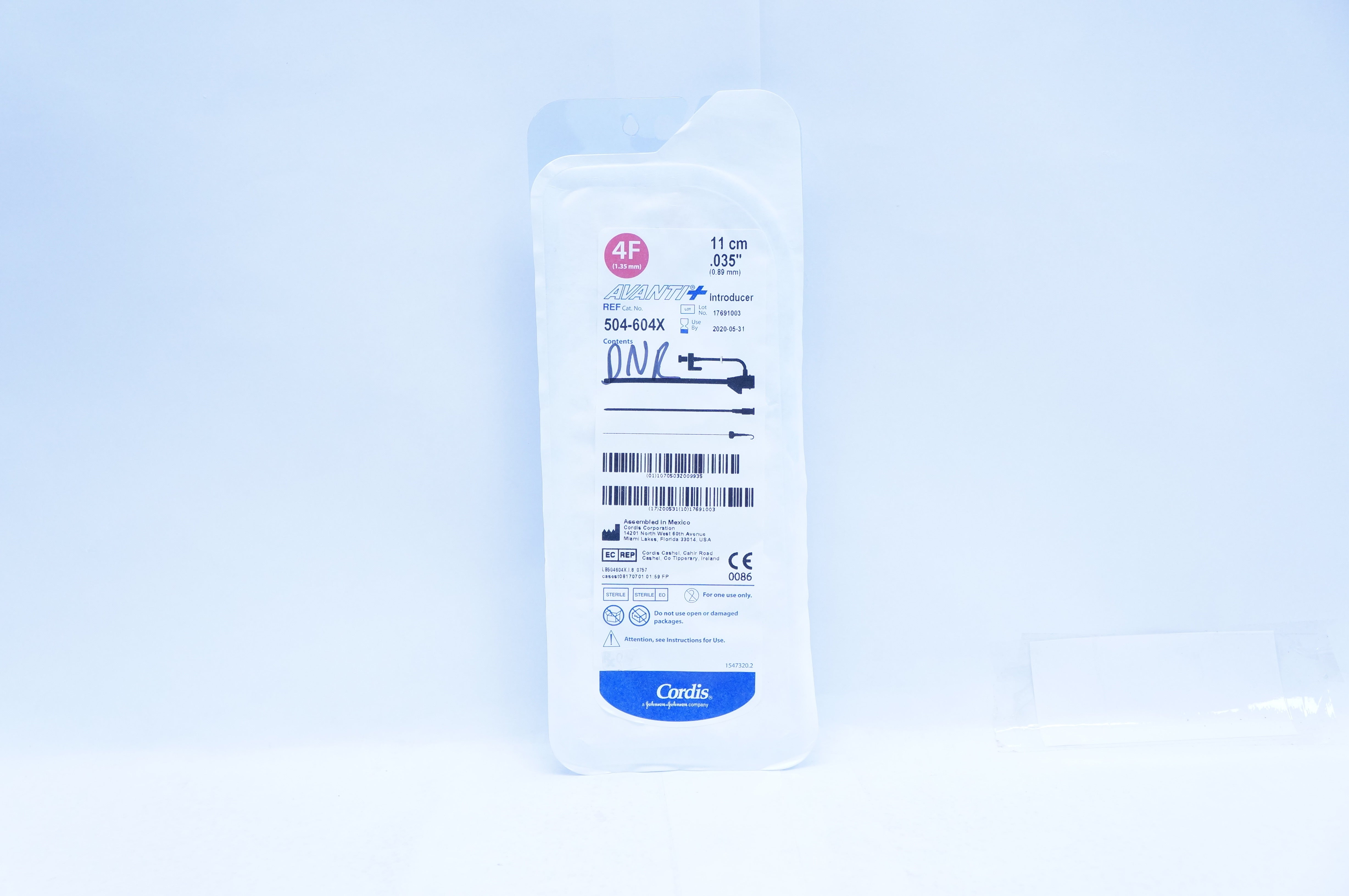 Cordis 504-604X AVANTI Plus Introducer 4F x 11cm x 0.035inch (x)
