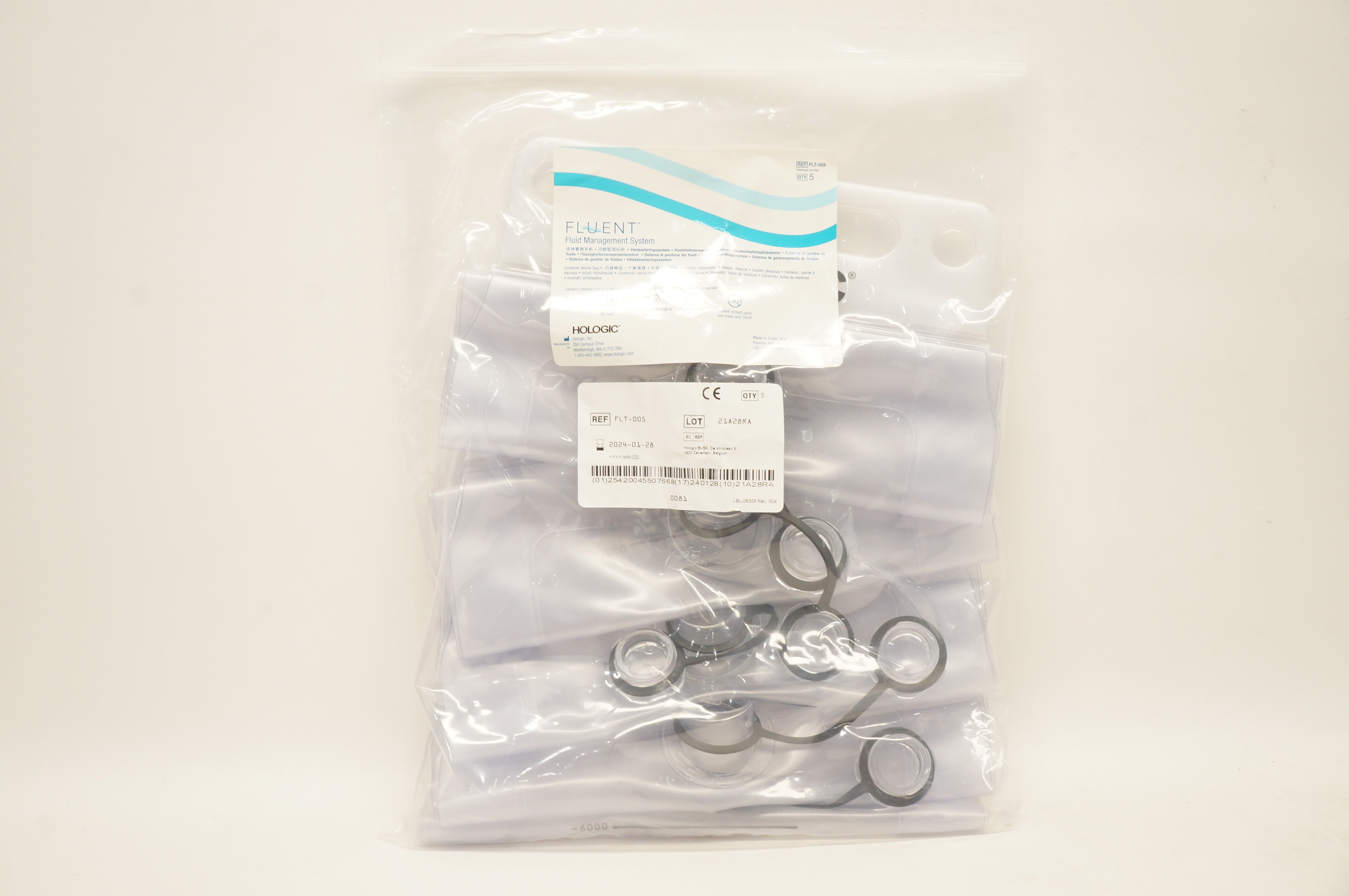 Hologic FLT-005 Fluent Fluid Management System - Waste Bag ~ Box of 5