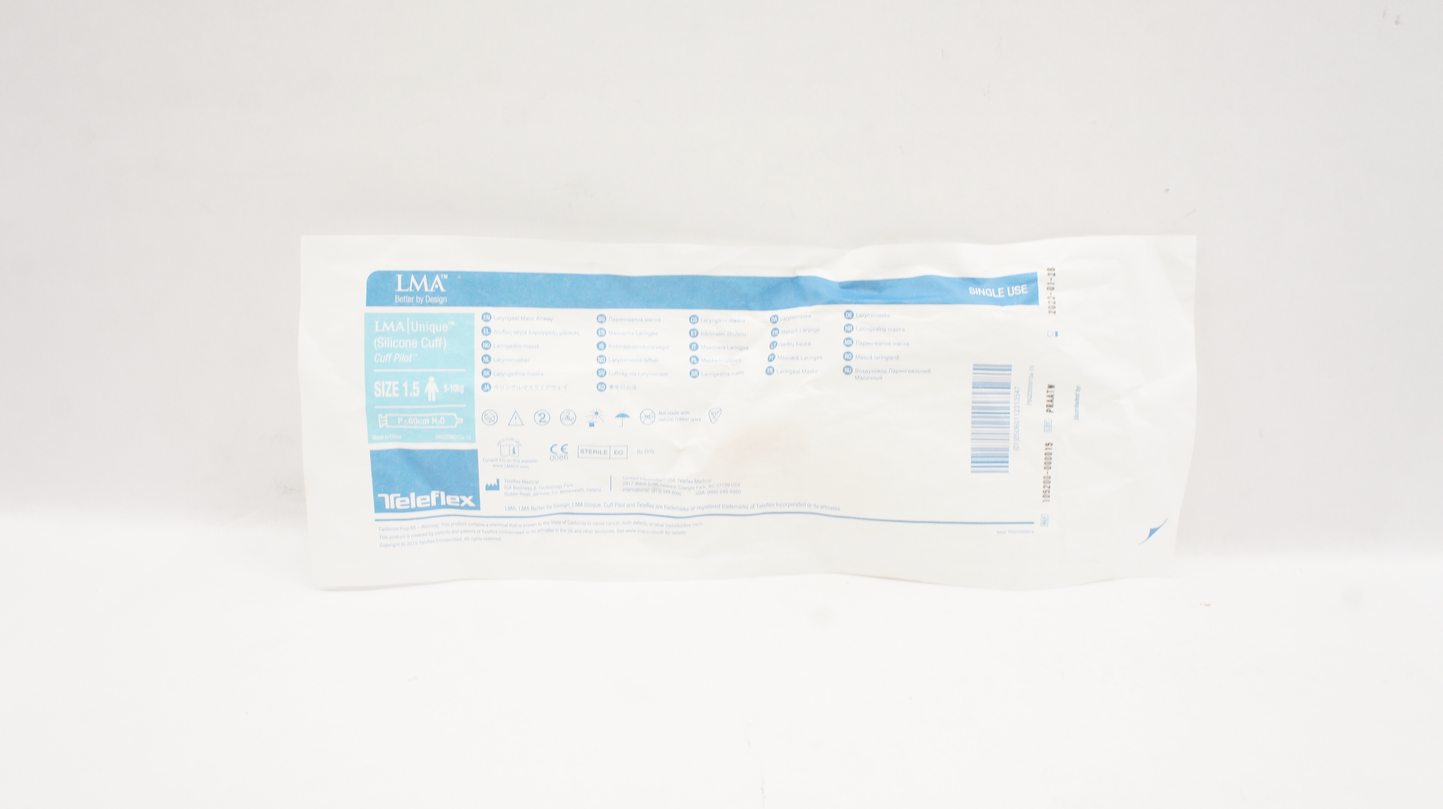 Teleflex 105200-000015 LMA Unique Cuff Pilot Size 1.5, 5-10kg, P≤60cm H2O (x)