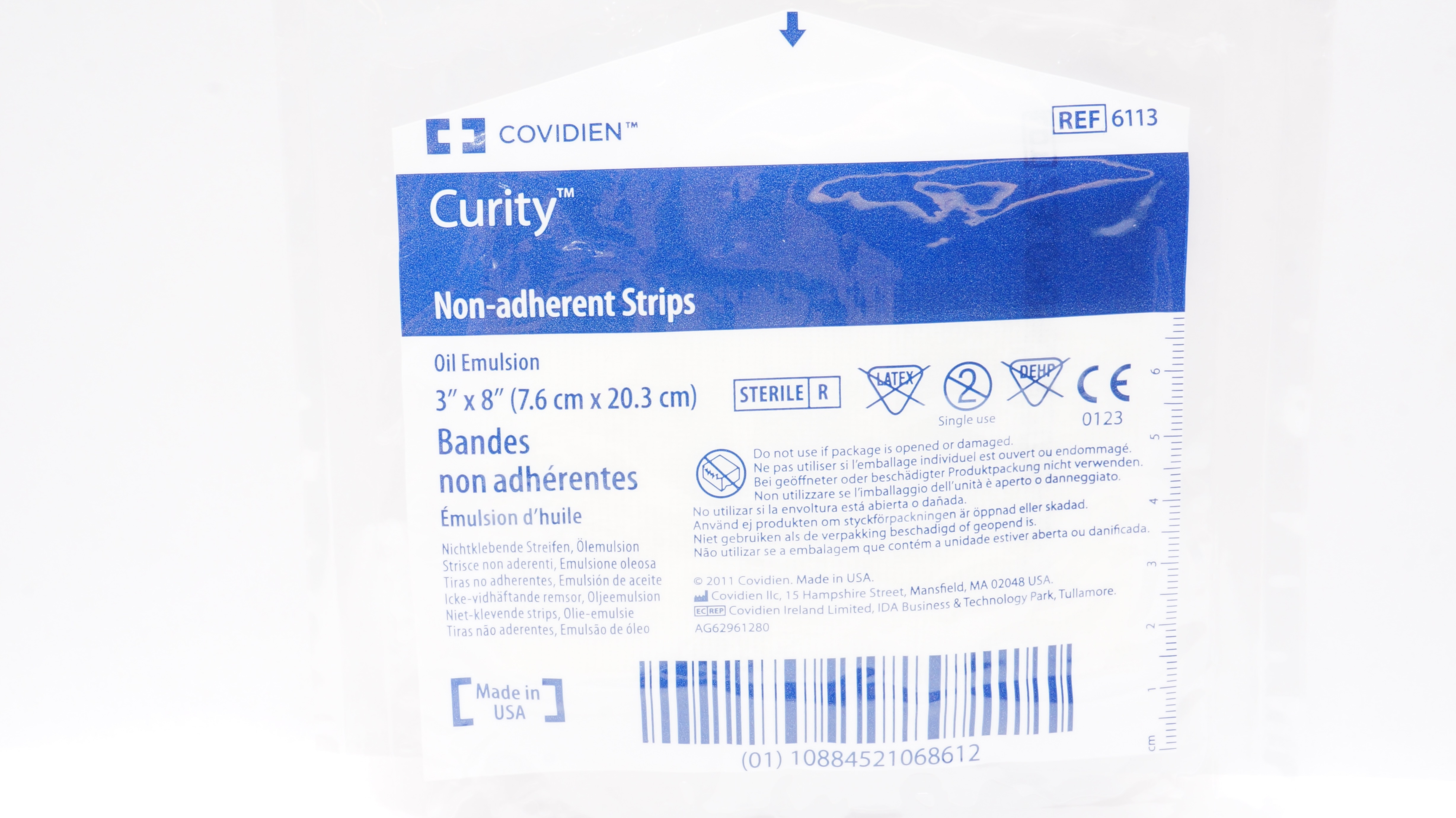 Covidien 6113 Curity Non-Adherent Strips 3inch x 8inch
