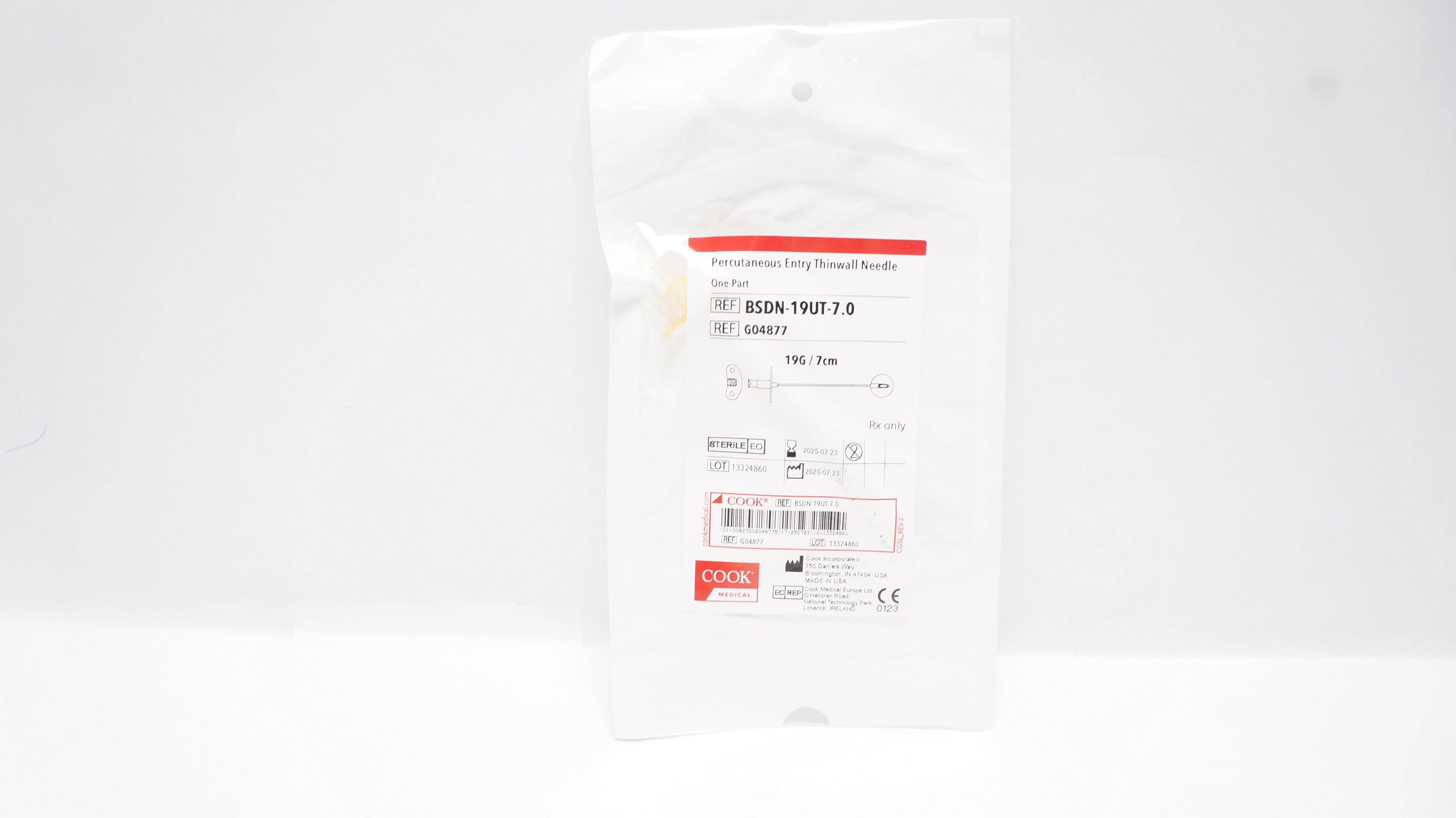 Cook Medical G04877 Percutaneous Entry Thinwall Ndle 19G/7cm
