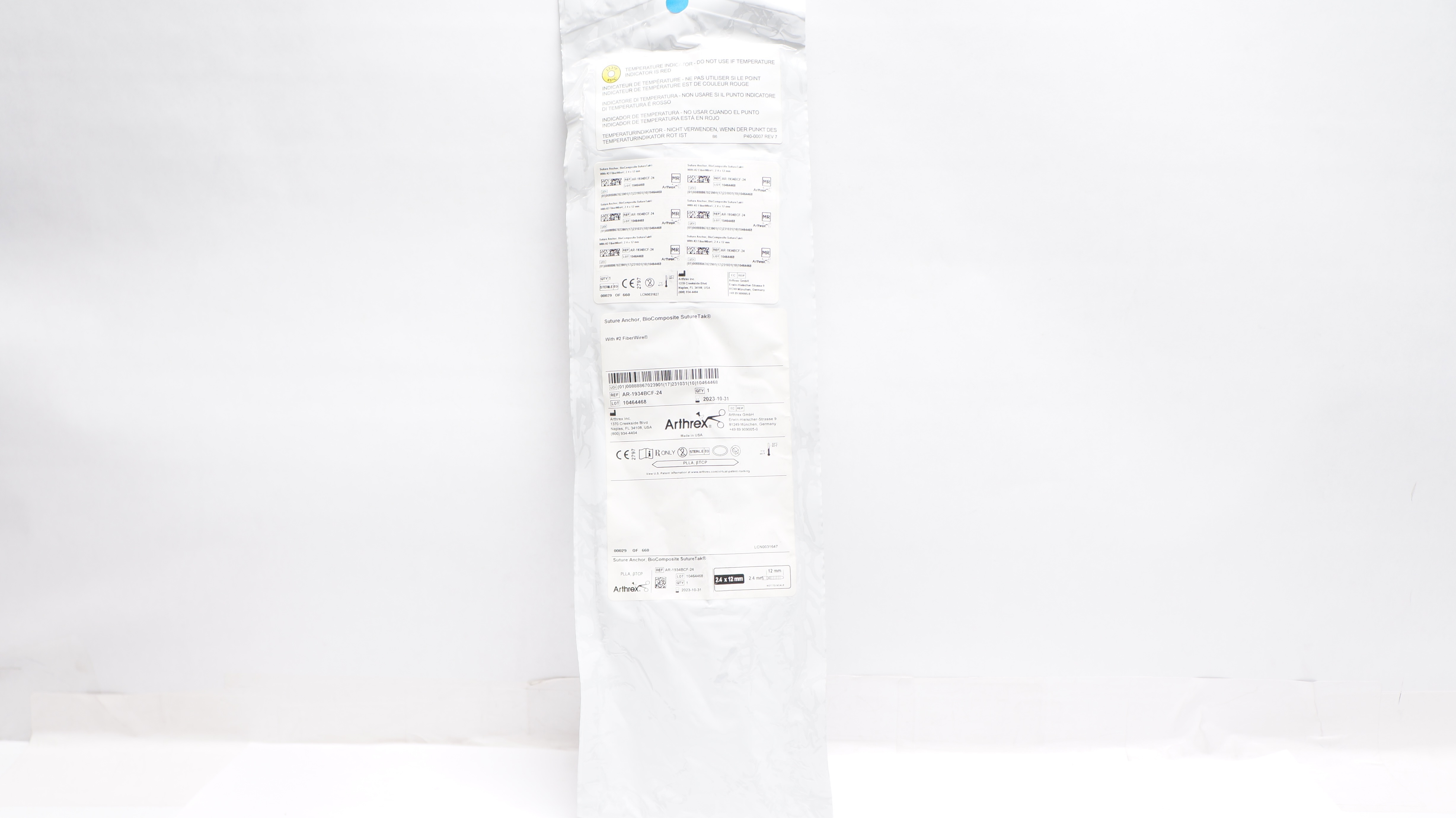 Arthrex AR-1934BCF-24 Suture Anchor BioComposite Suture Tak 2.4 x 12 mm (x)