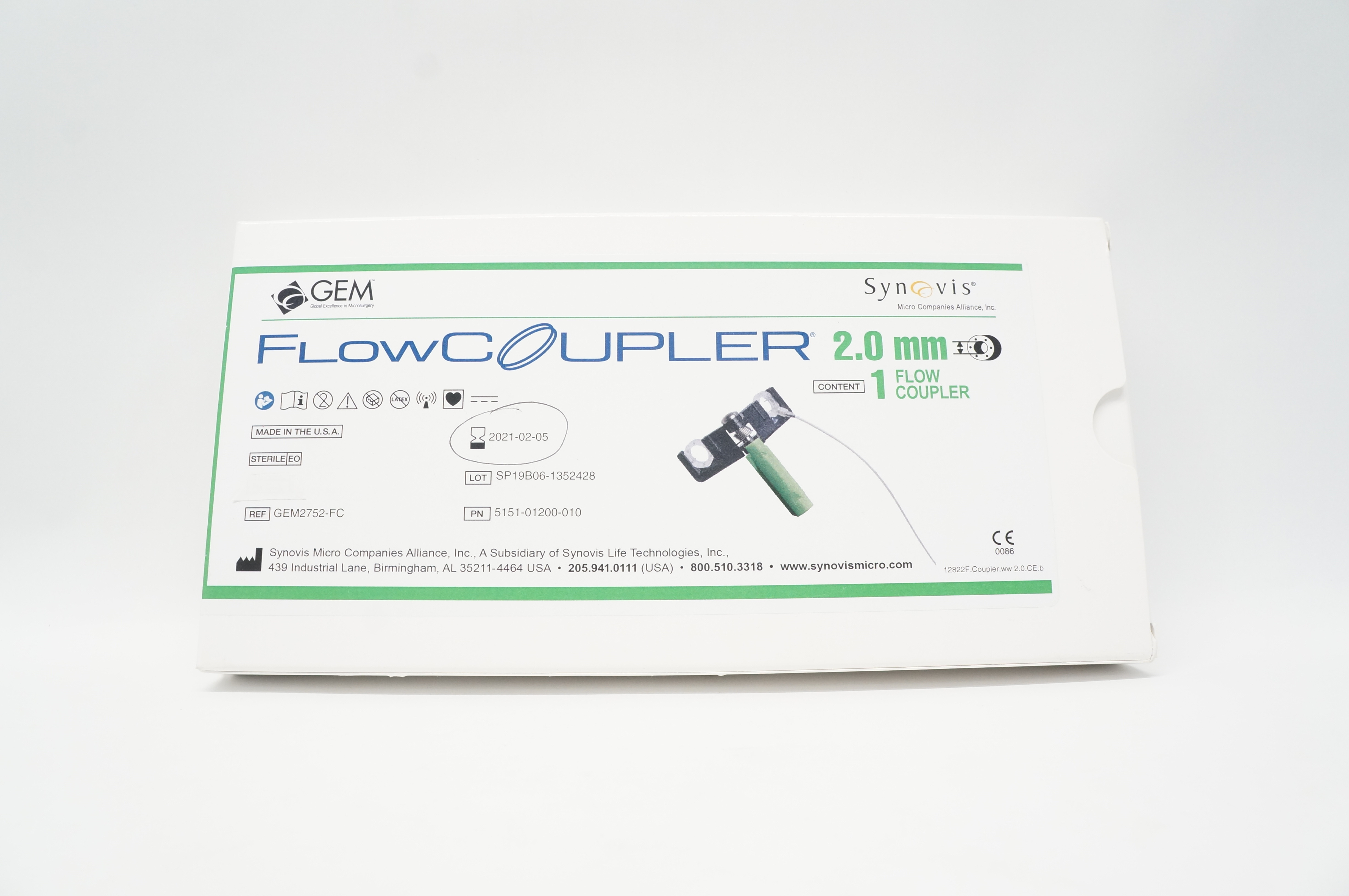 Synovis GEM2752-FC Flow Coupler 2.0 mm (x)