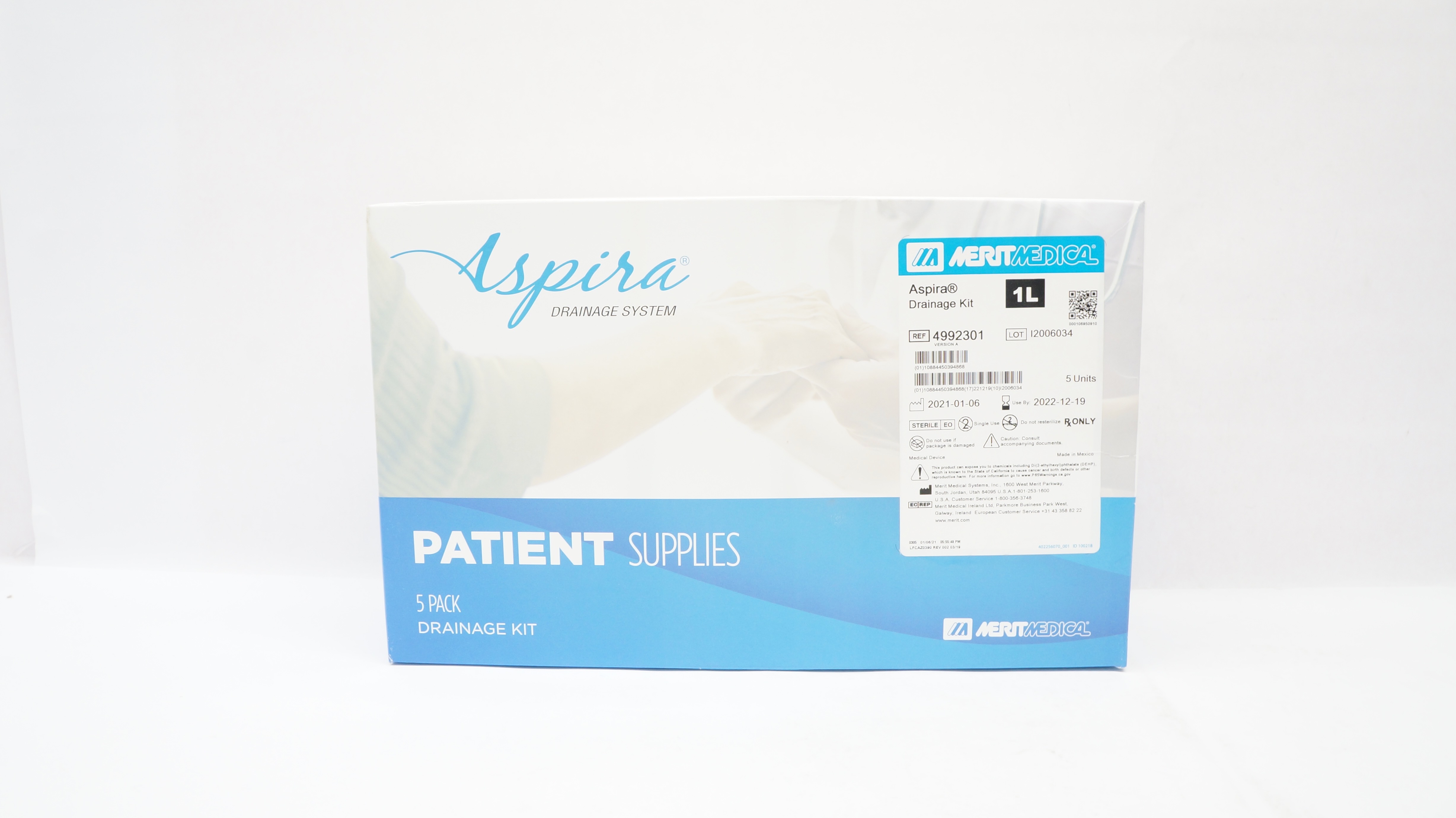 Merit Medical 4992301 Aspira Drainage Kit 1L (x) - Box of 5