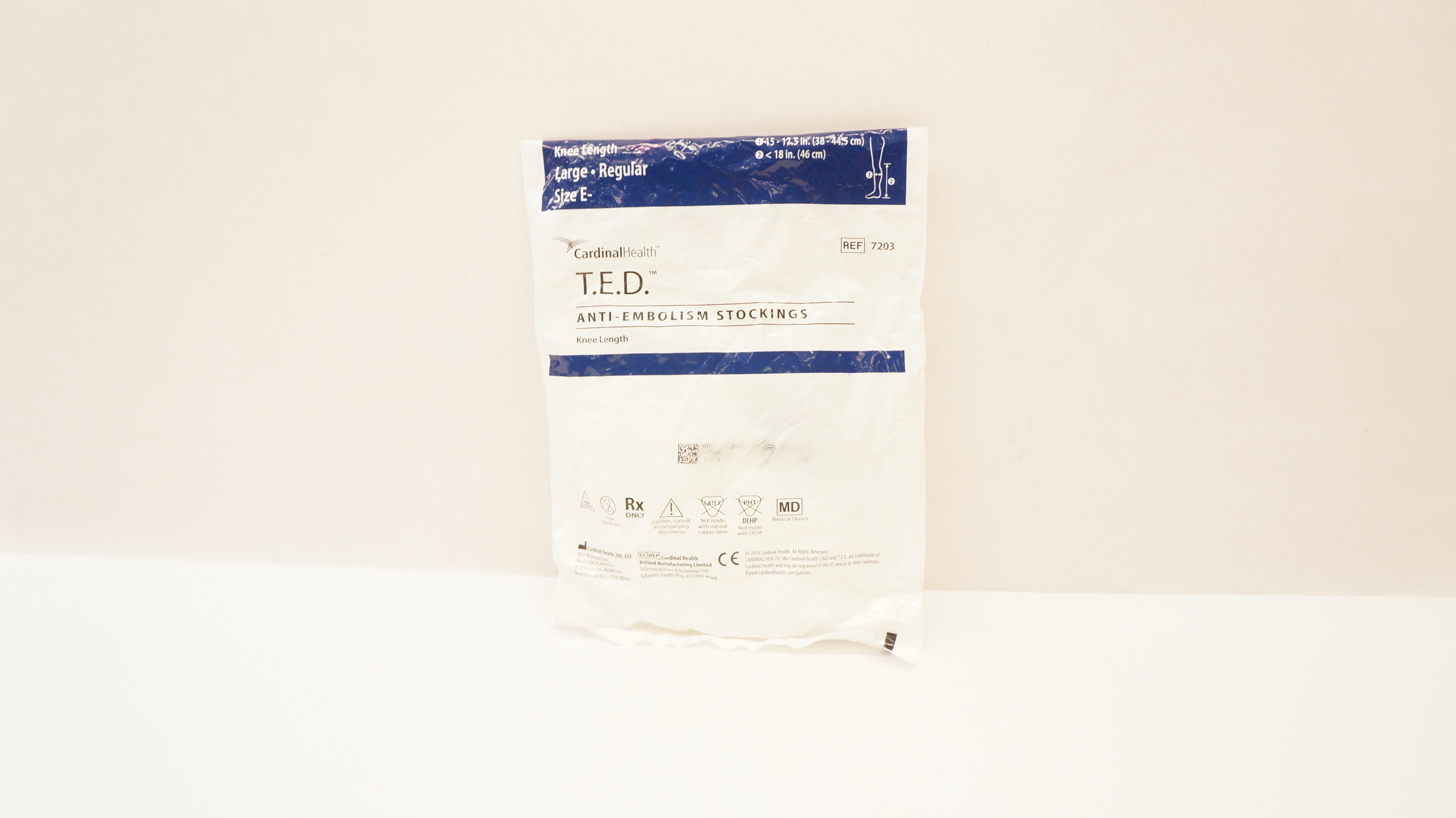 Covidien 7203 T.E.D. Anti-Embolism Stockings Knee Length Large, Regular, Size E-