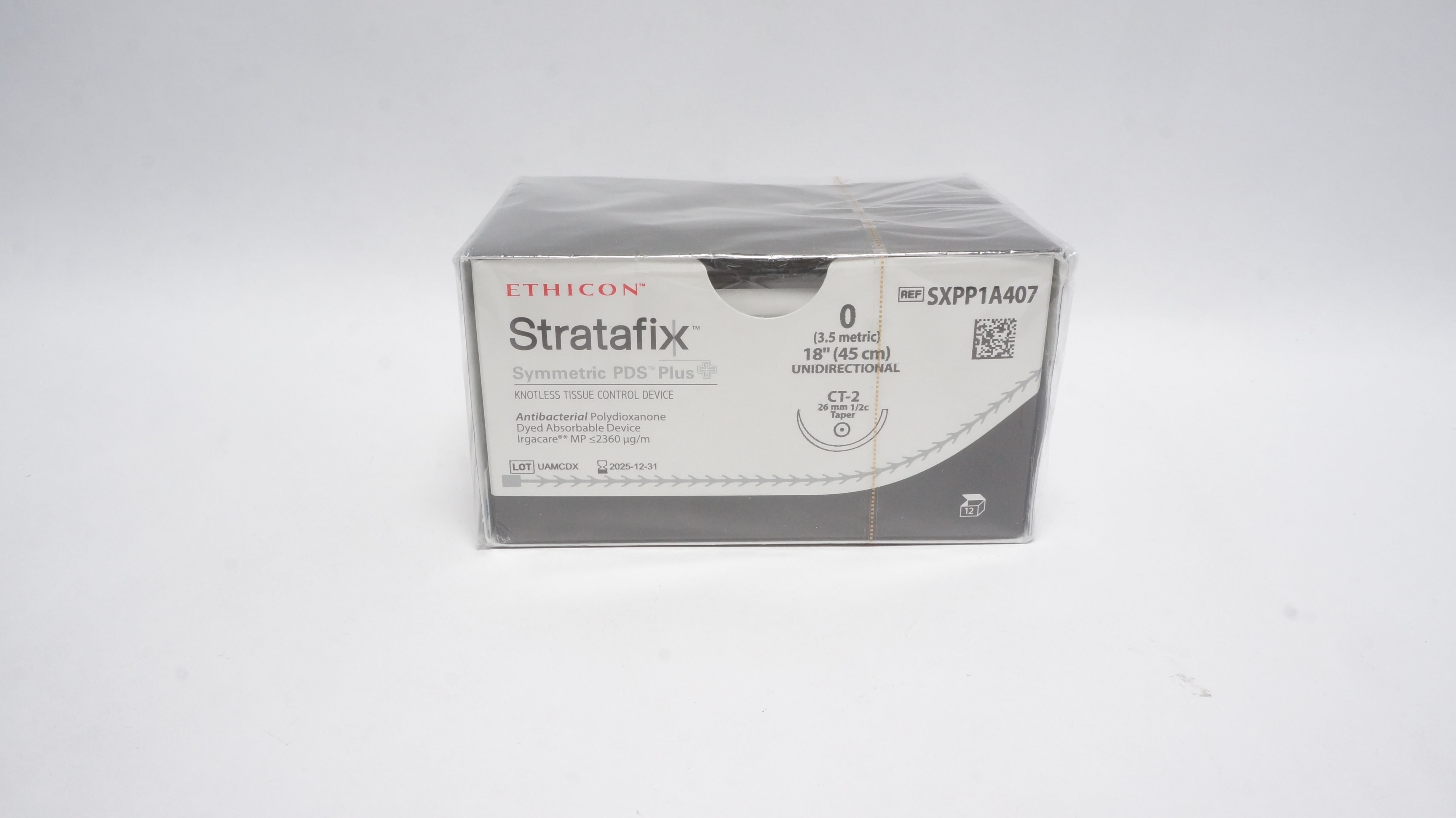Ethicon SXPP1A407 0 Stratafix Symmetric PDSP+Stre CT-2 26mm 1/2c,18in-Box of12(x)